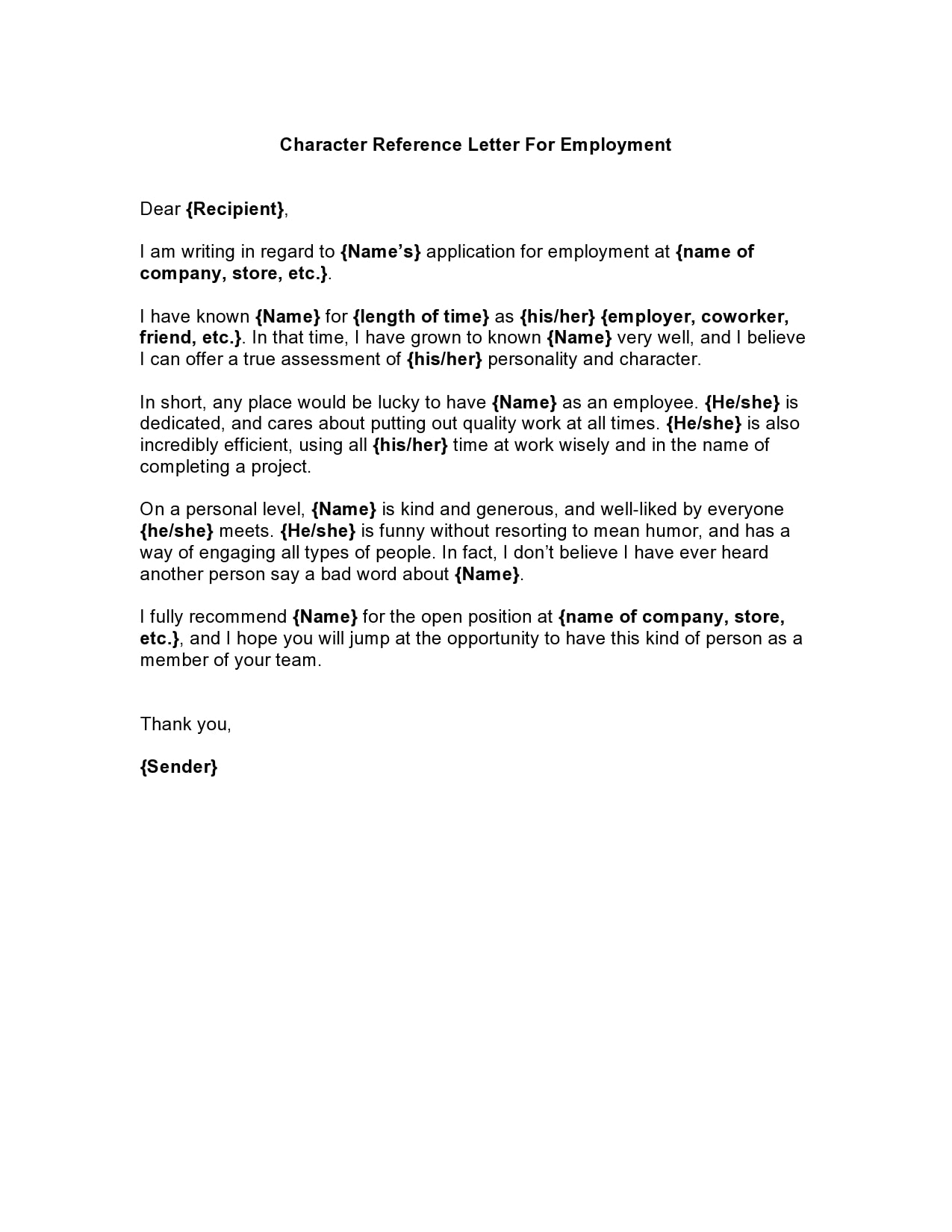 Letter Of Personal Reference Samples from templatearchive.com