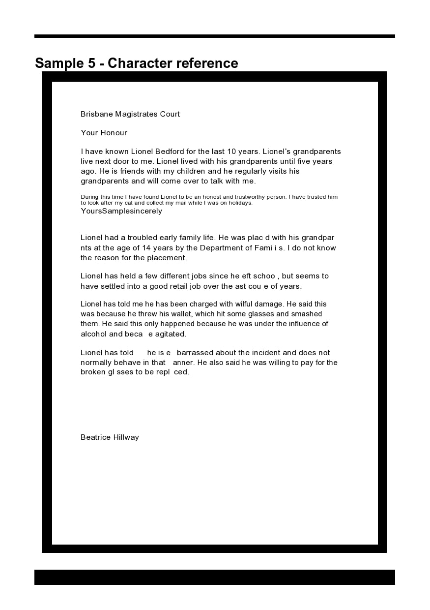 30 Character Reference Letter Templates Templatearchive