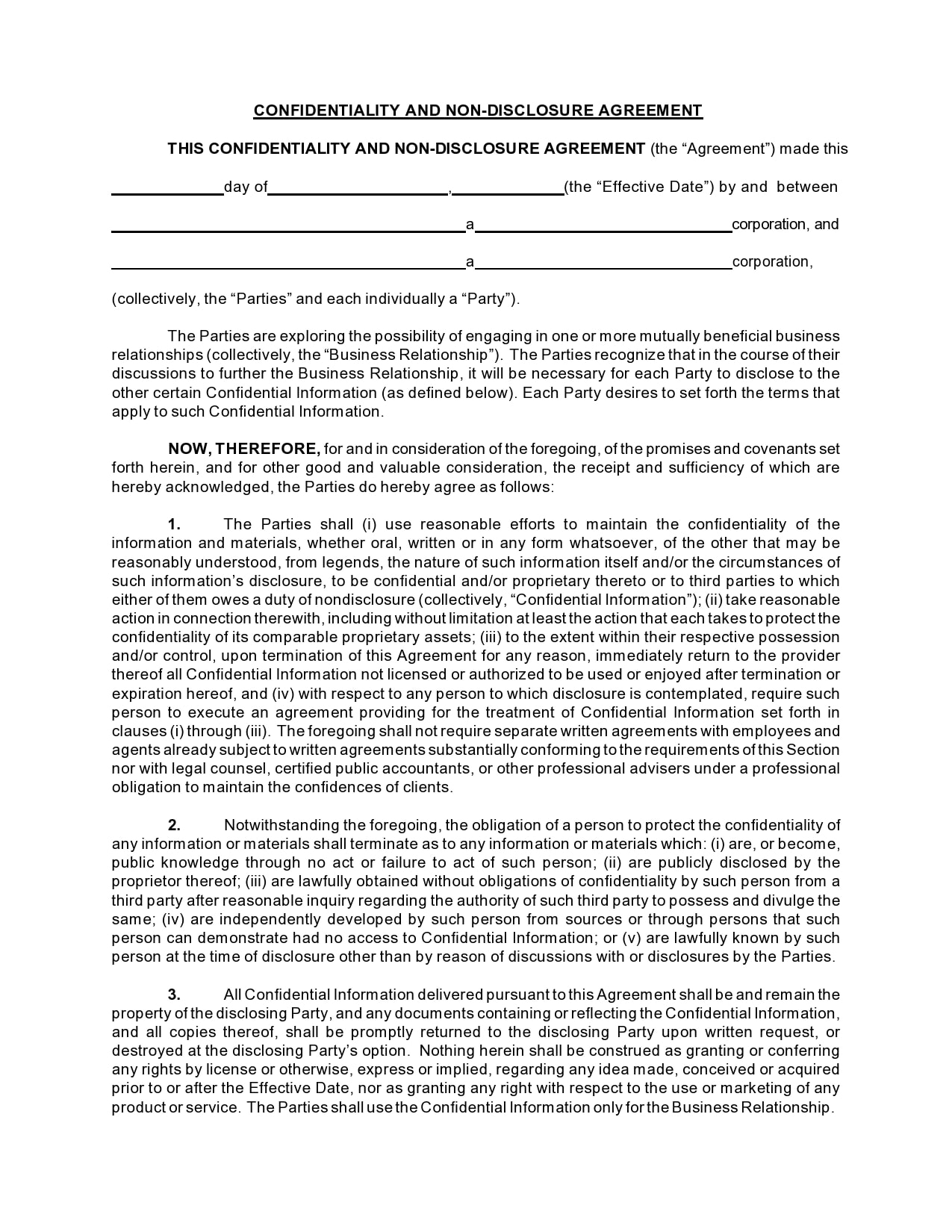 Free Non Disclosure Agreement Template from templatearchive.com