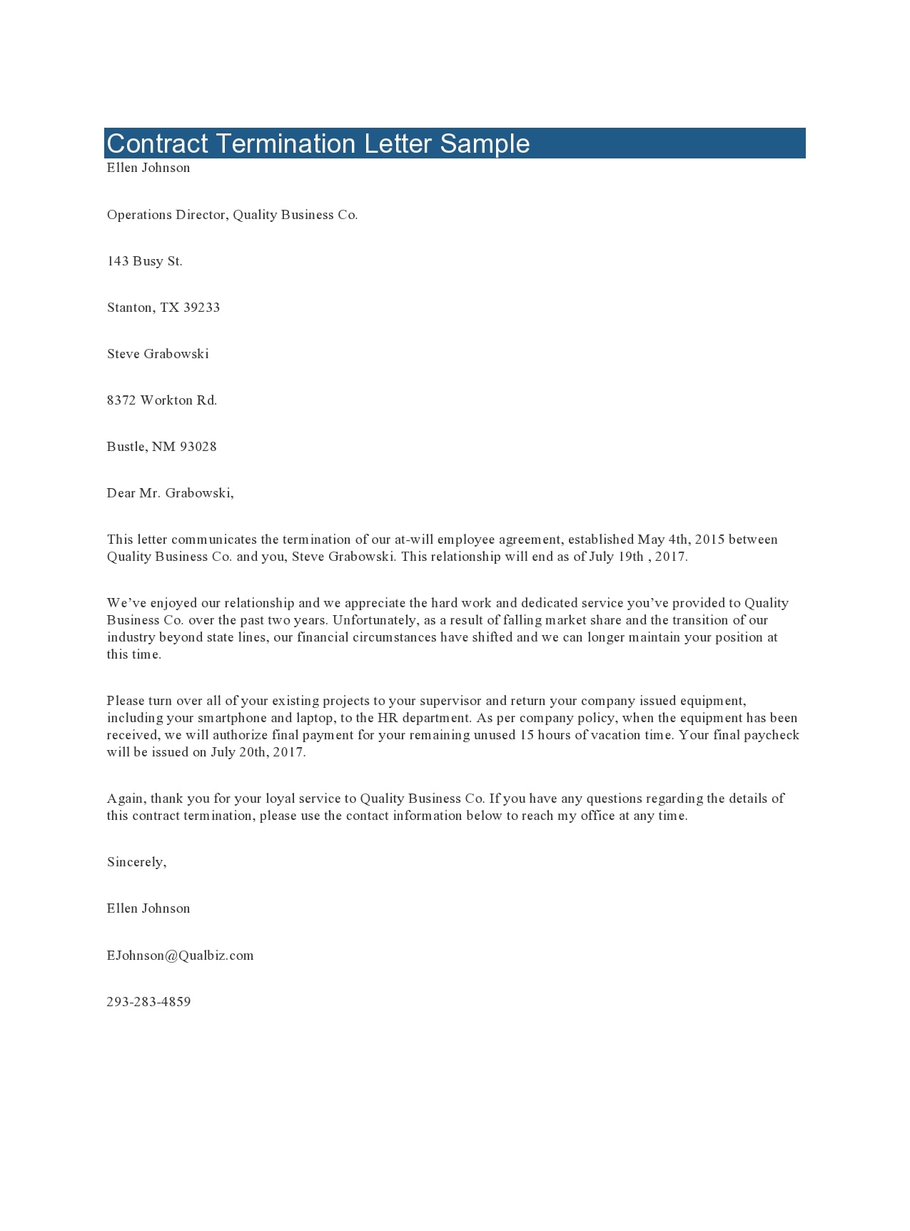 Cancellation Of Services Letter From Business from templatearchive.com