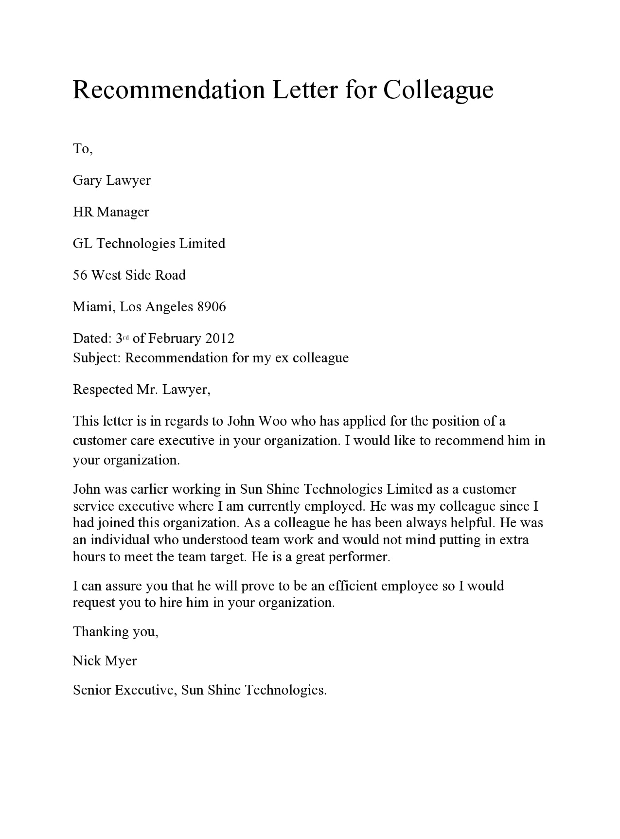 how to write a reference letter template