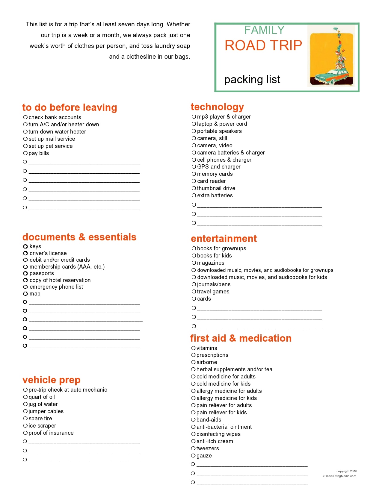 Vacation Packing Checklist Template from templatearchive.com