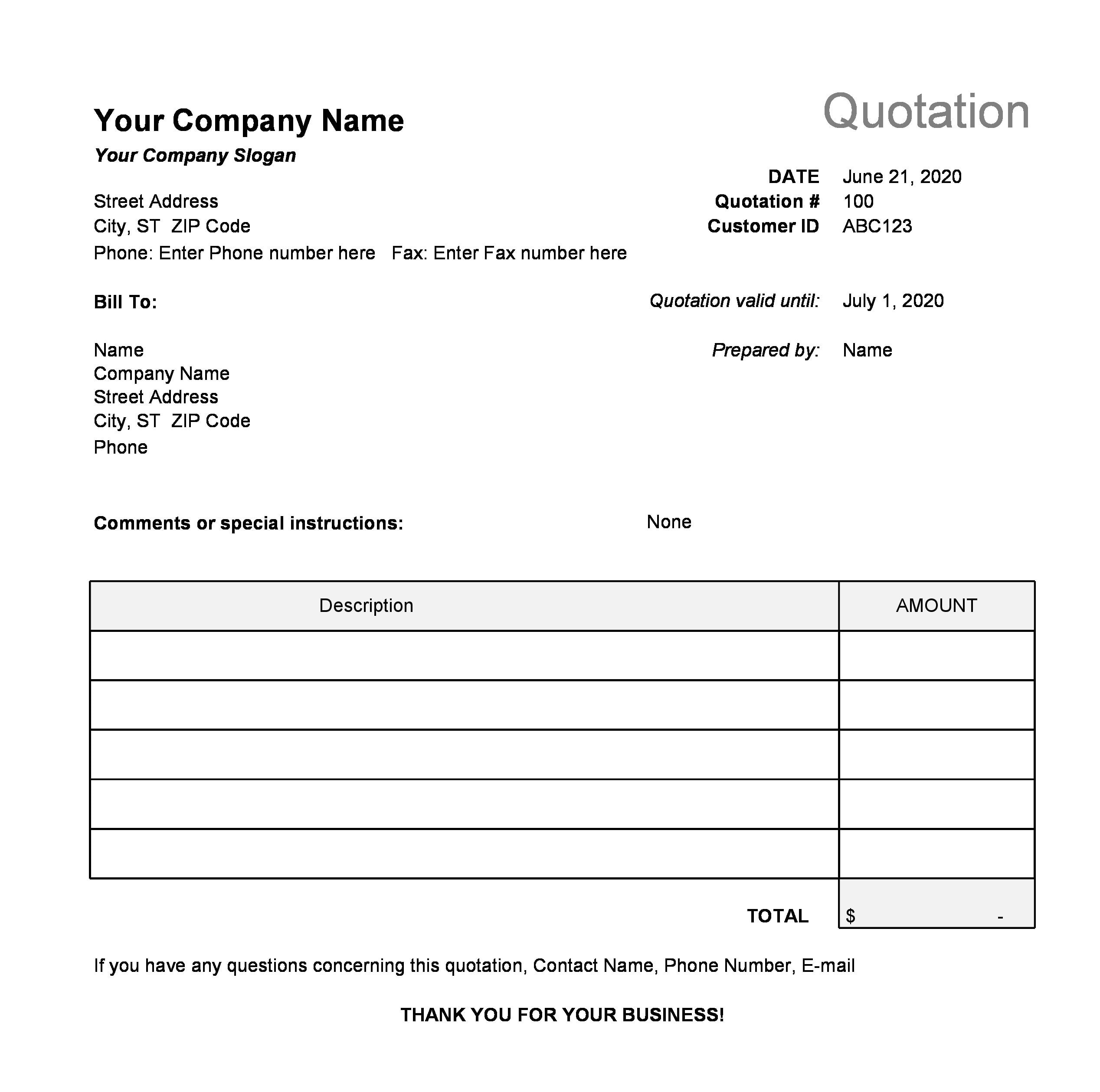 Printable Form For Quote Printable Forms Free Online