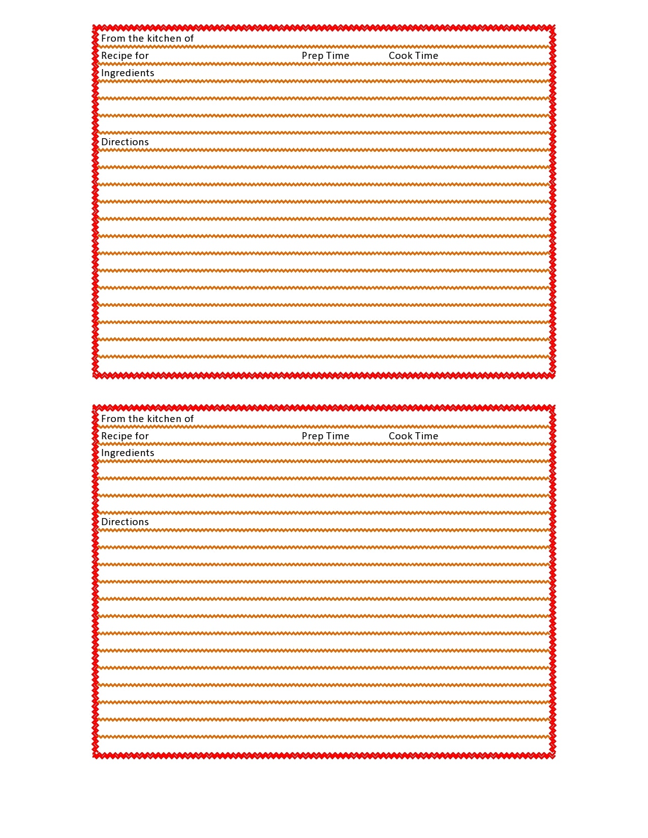 4x6 recipe card template for word