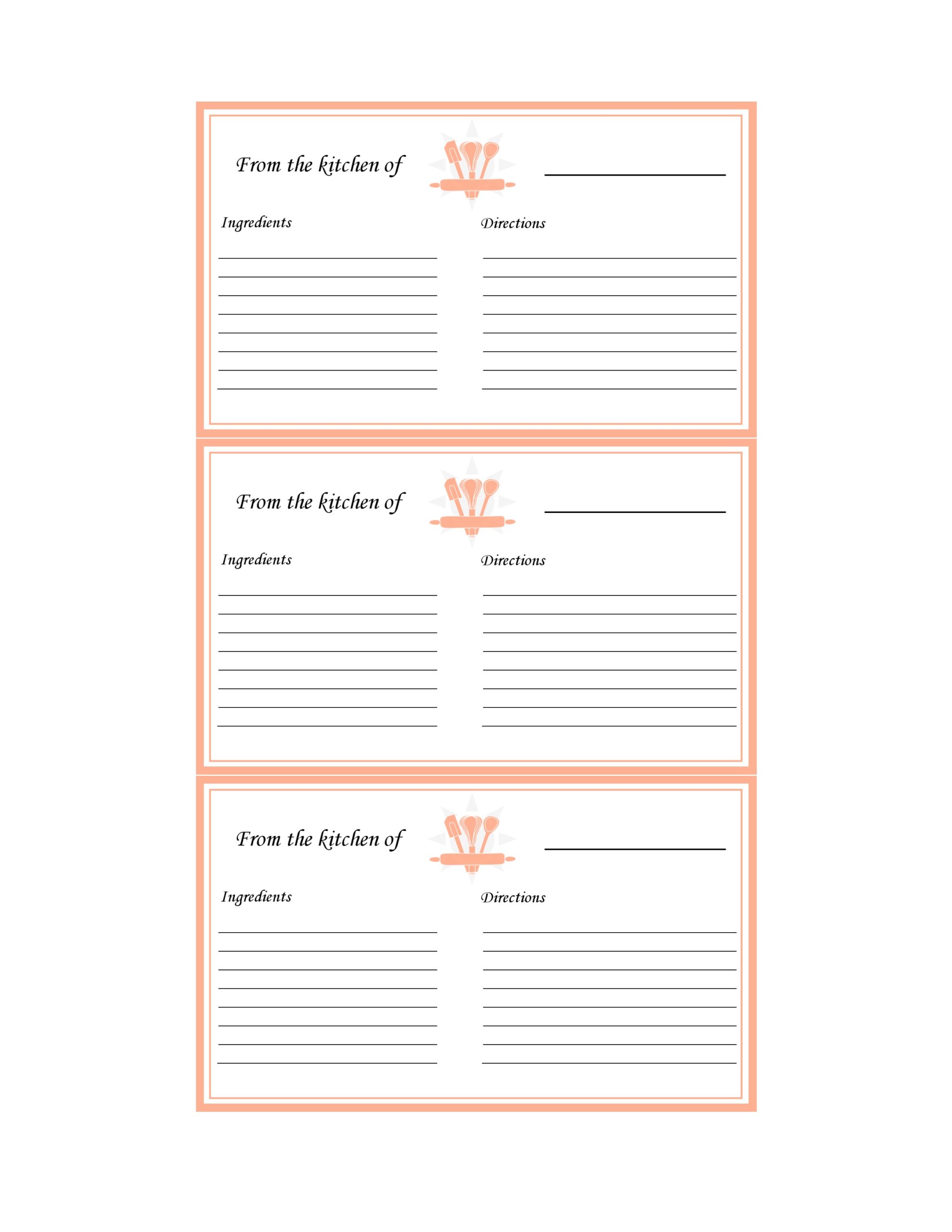 23 Free Recipe Card Templates (Word, Google Docs) - TemplateArchive Inside Place Card Template Free 6 Per Page