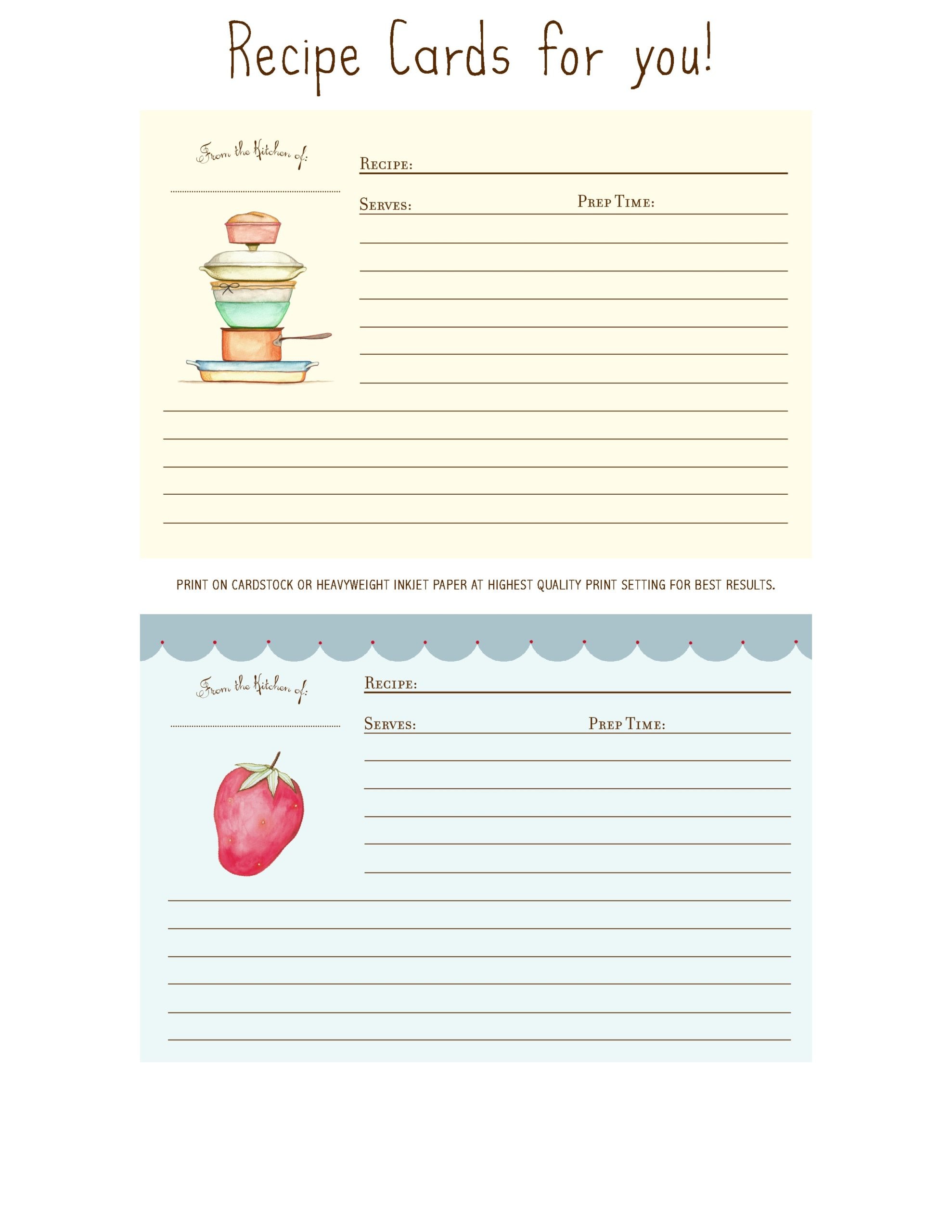 recipe card templates for microsoft word