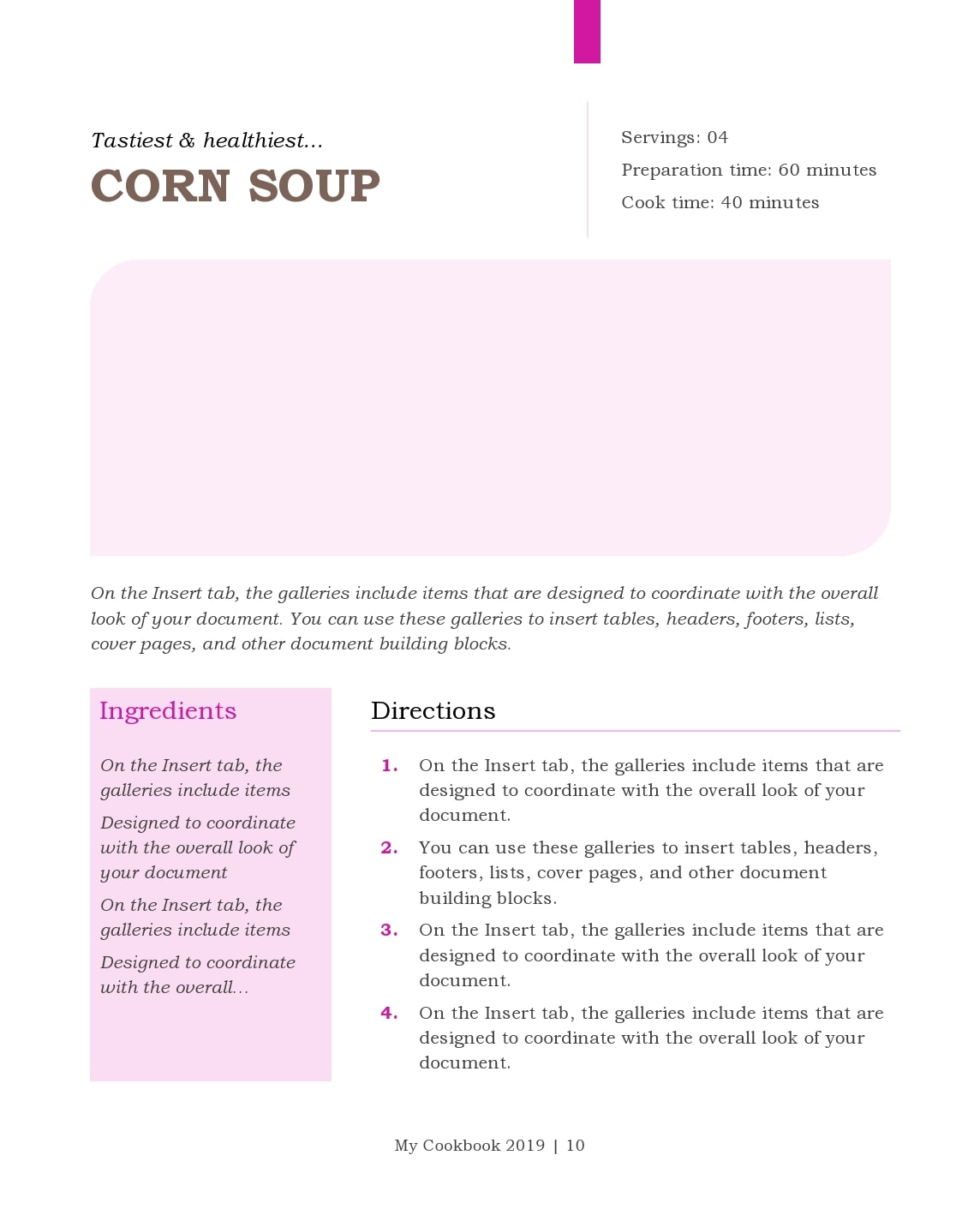 Free Recipe Page Template from templatearchive.com