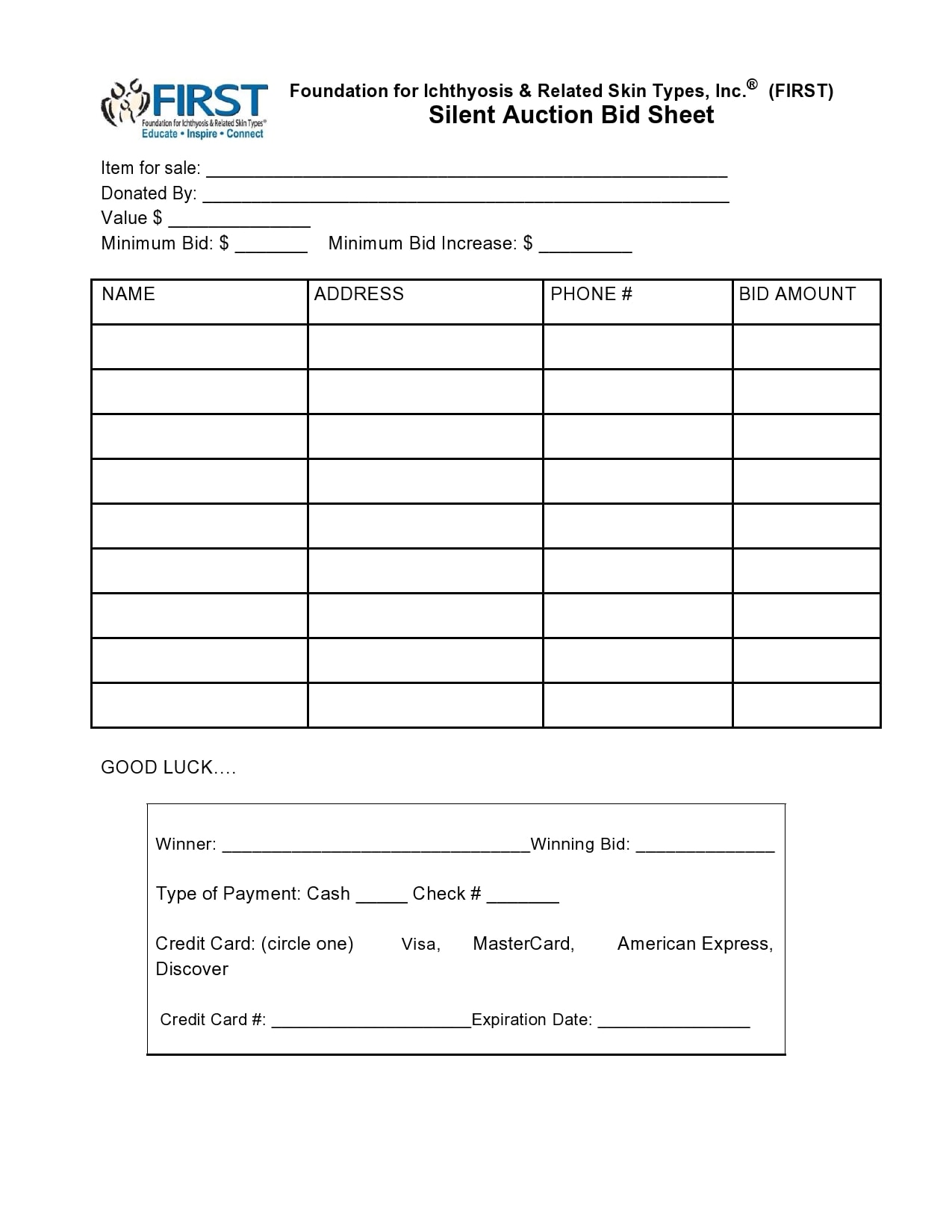 Lol gallon lime free printable bid sheets Giraffe engineering regiment Within Auction Bid Cards Template