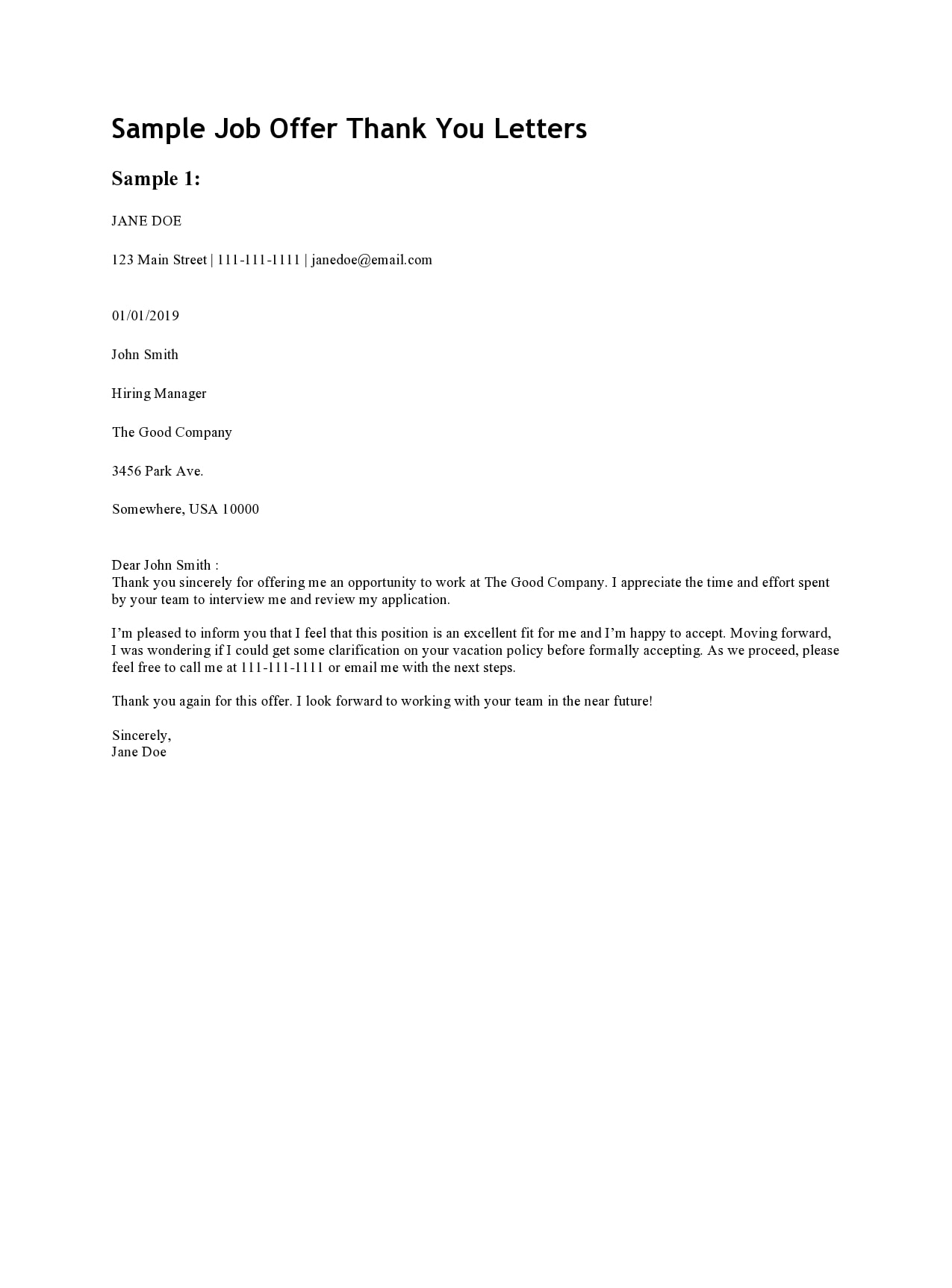 Offer Letter Email Sample from templatearchive.com