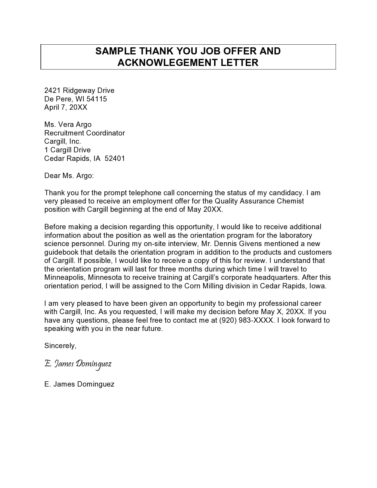 Thank You Letter To Recruiters from templatearchive.com