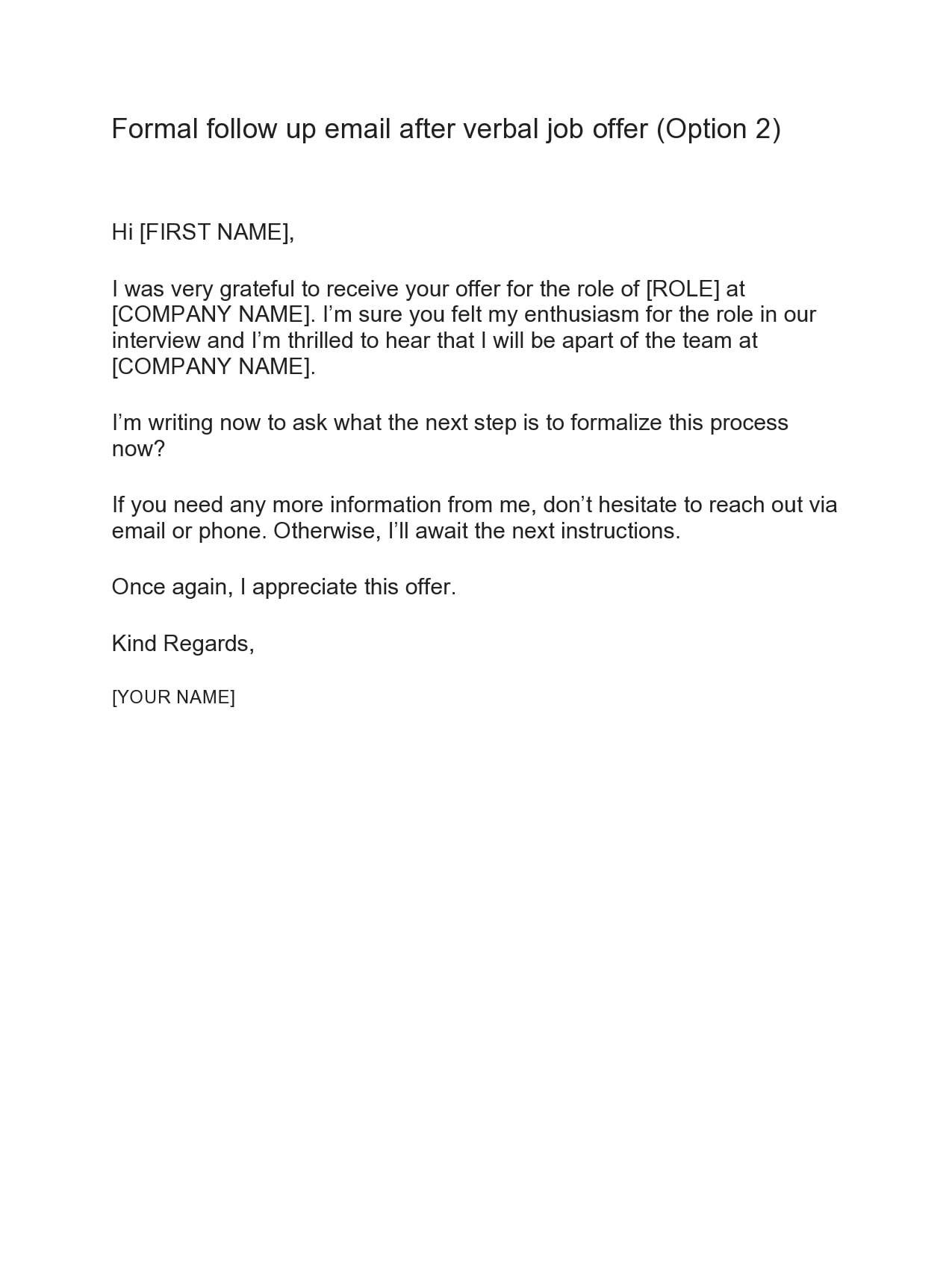 Formal Job Offer Letter from templatearchive.com