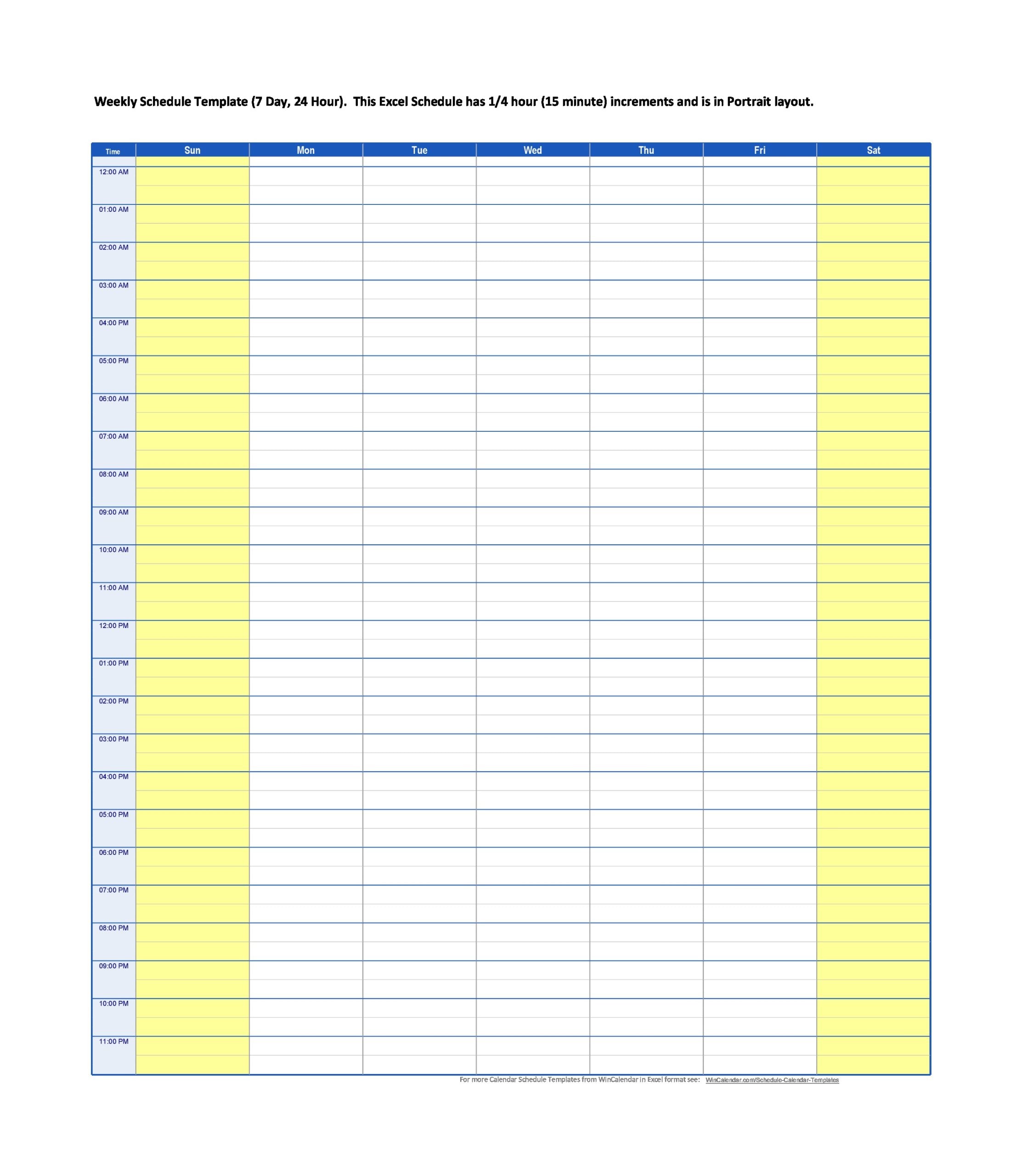 Excel 24 Hour Schedule Template Database
