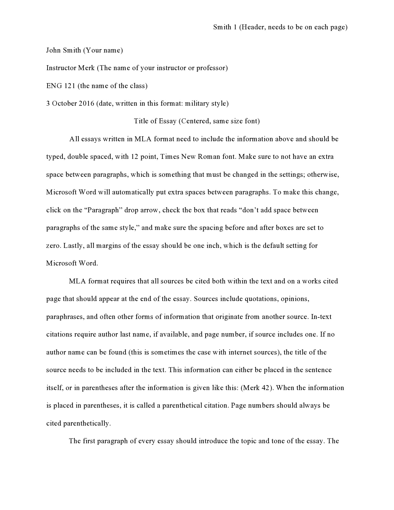 essay title page template