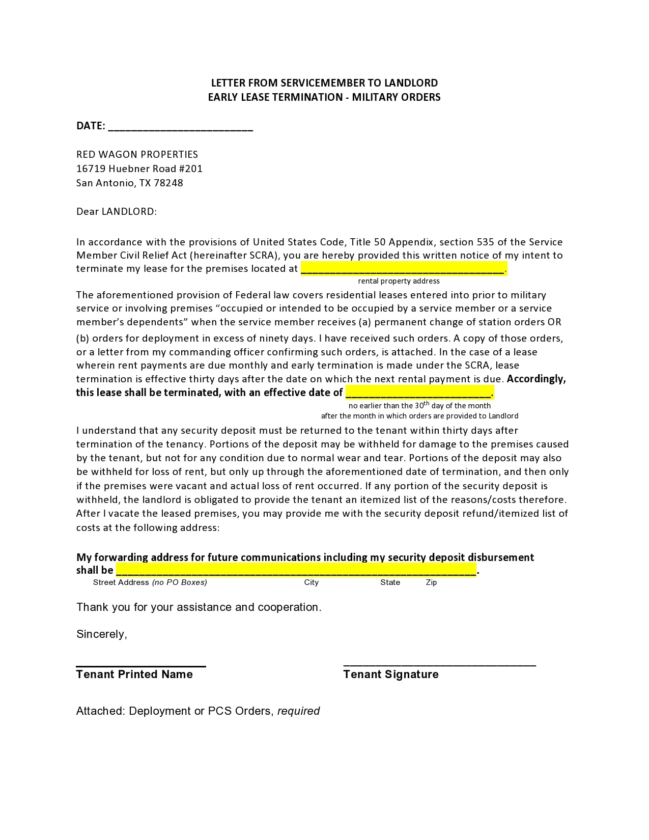 Letter To Terminate Lease From Landlord from templatearchive.com