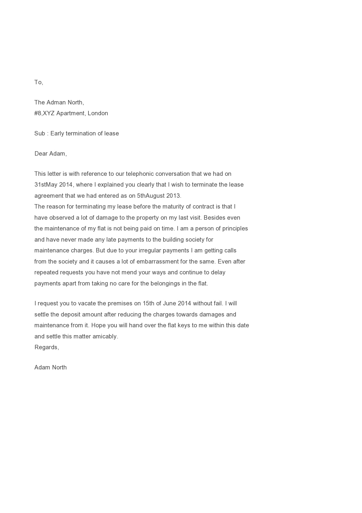Letter To Landlord To Break Lease from templatearchive.com