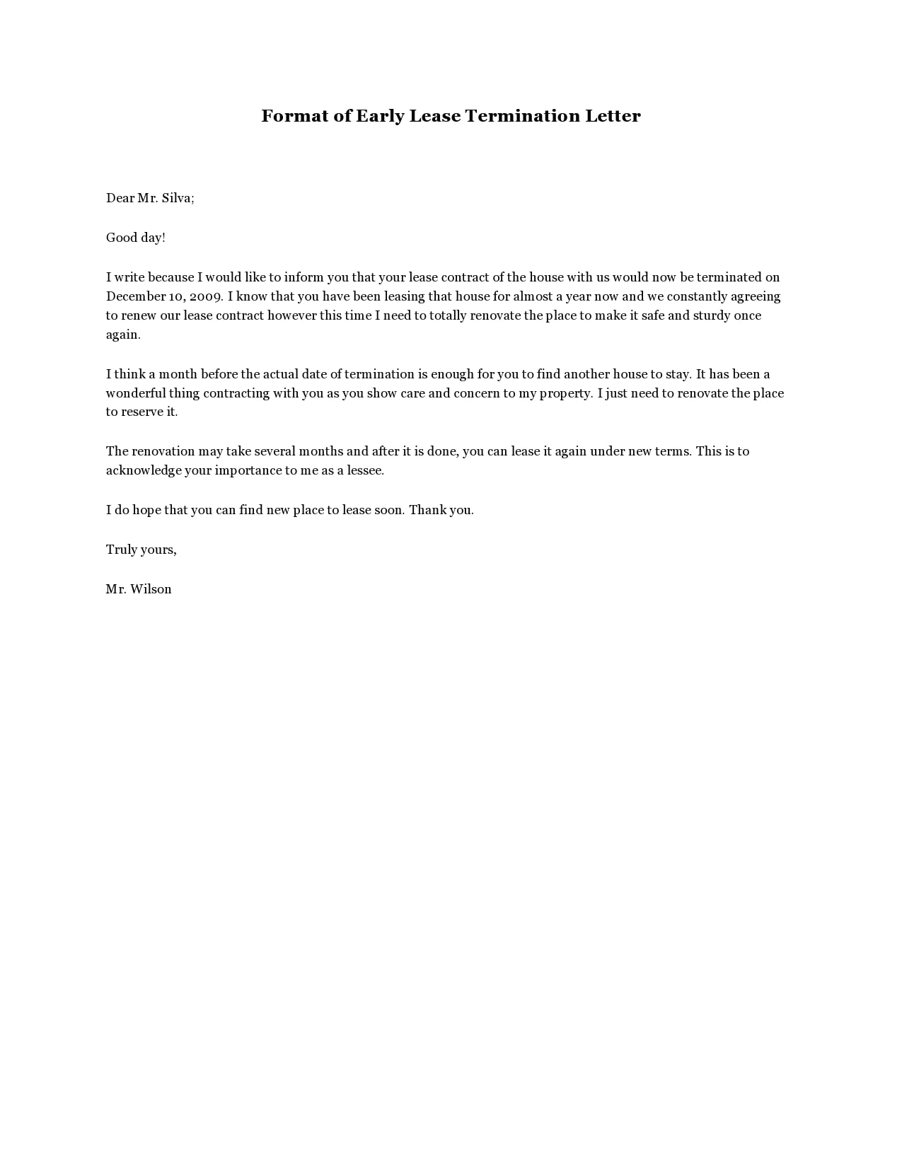 Letter To Break Lease from templatearchive.com