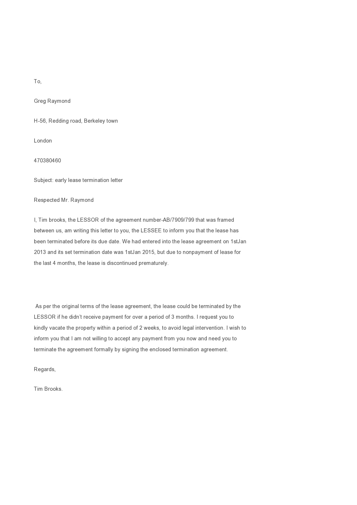 Sample Letter To Break Lease from templatearchive.com