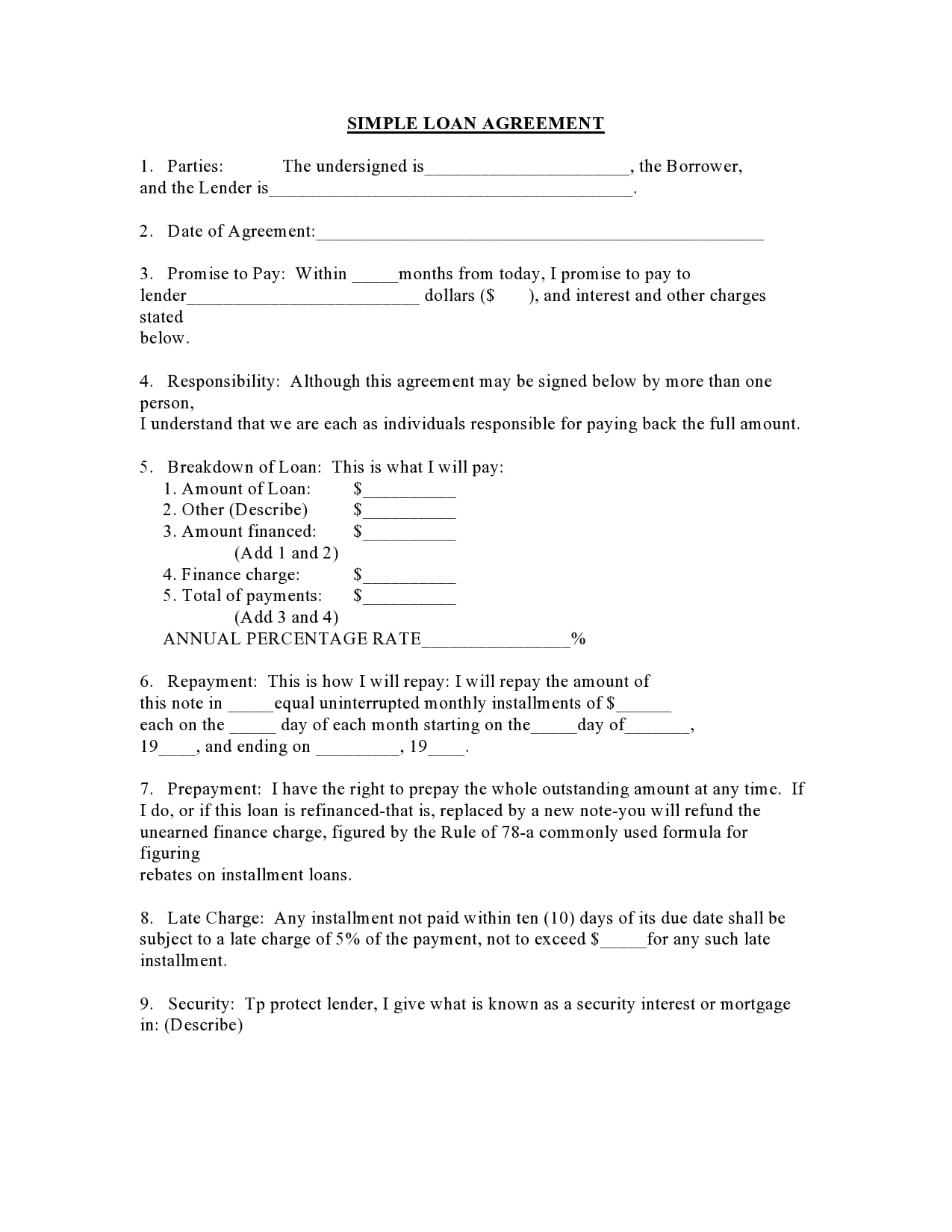 22 Simple Family Loan Agreement Templates (22% Free) Intended For line of credit loan agreement template