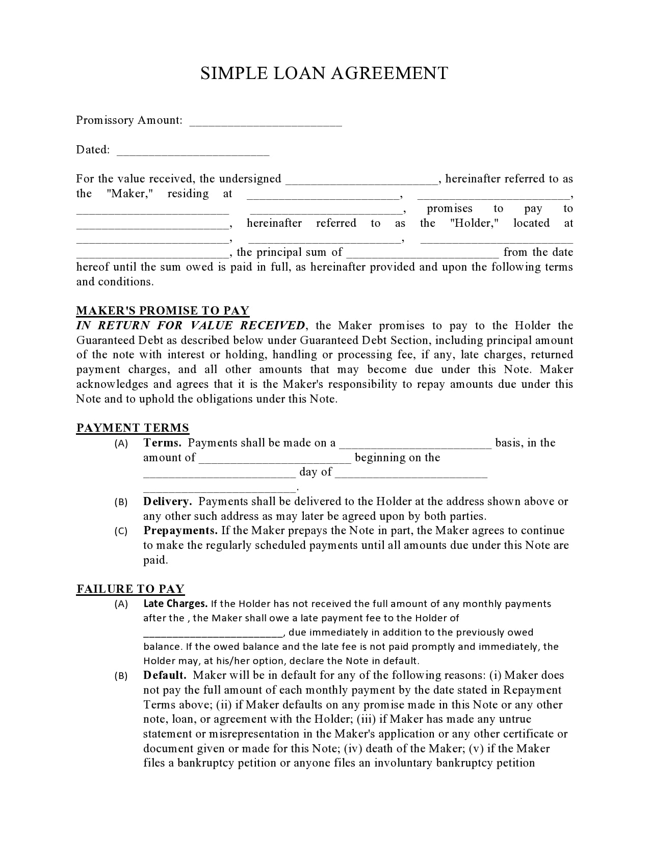 29 Simple Family Loan Agreement Templates (100% Free)