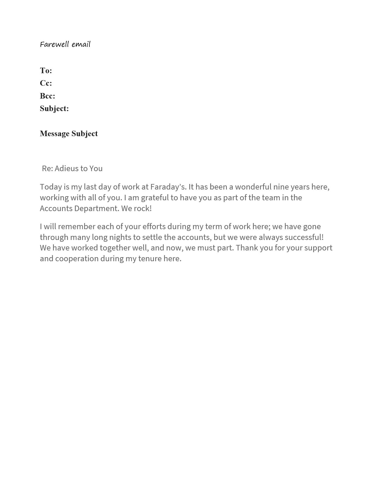 Farewell Letter To Customers Database Letter Templates