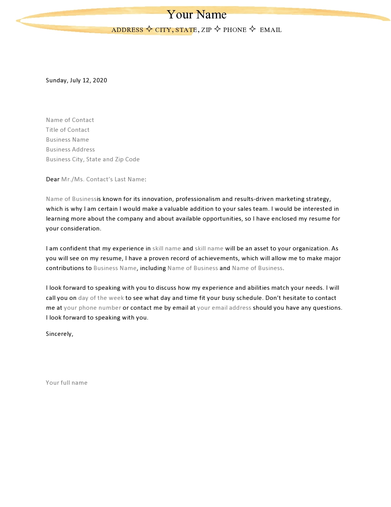 Letter Of Interest Template Microsoft Word - Toptemplate.my.id