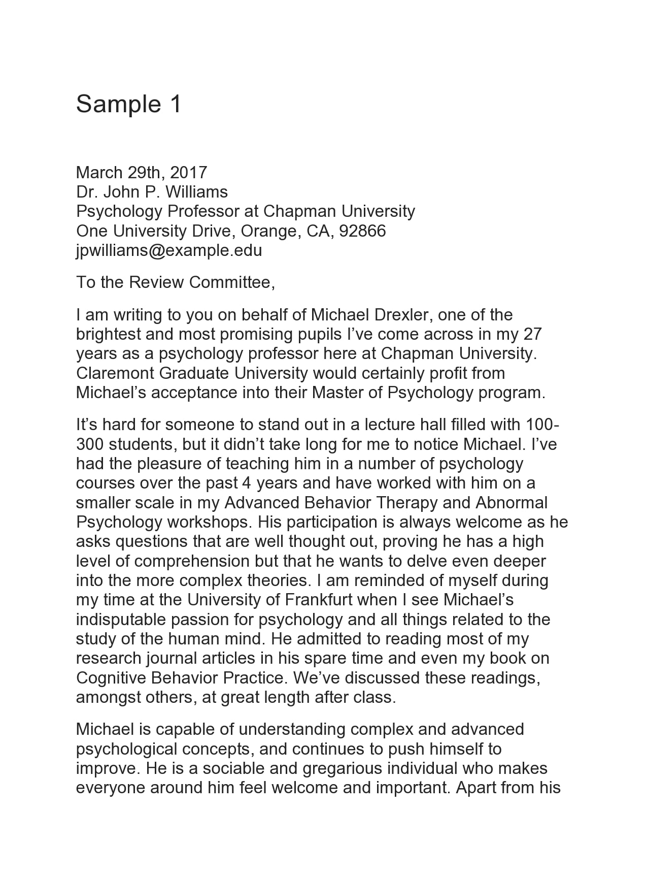 ucla graduate application letters of recommendation