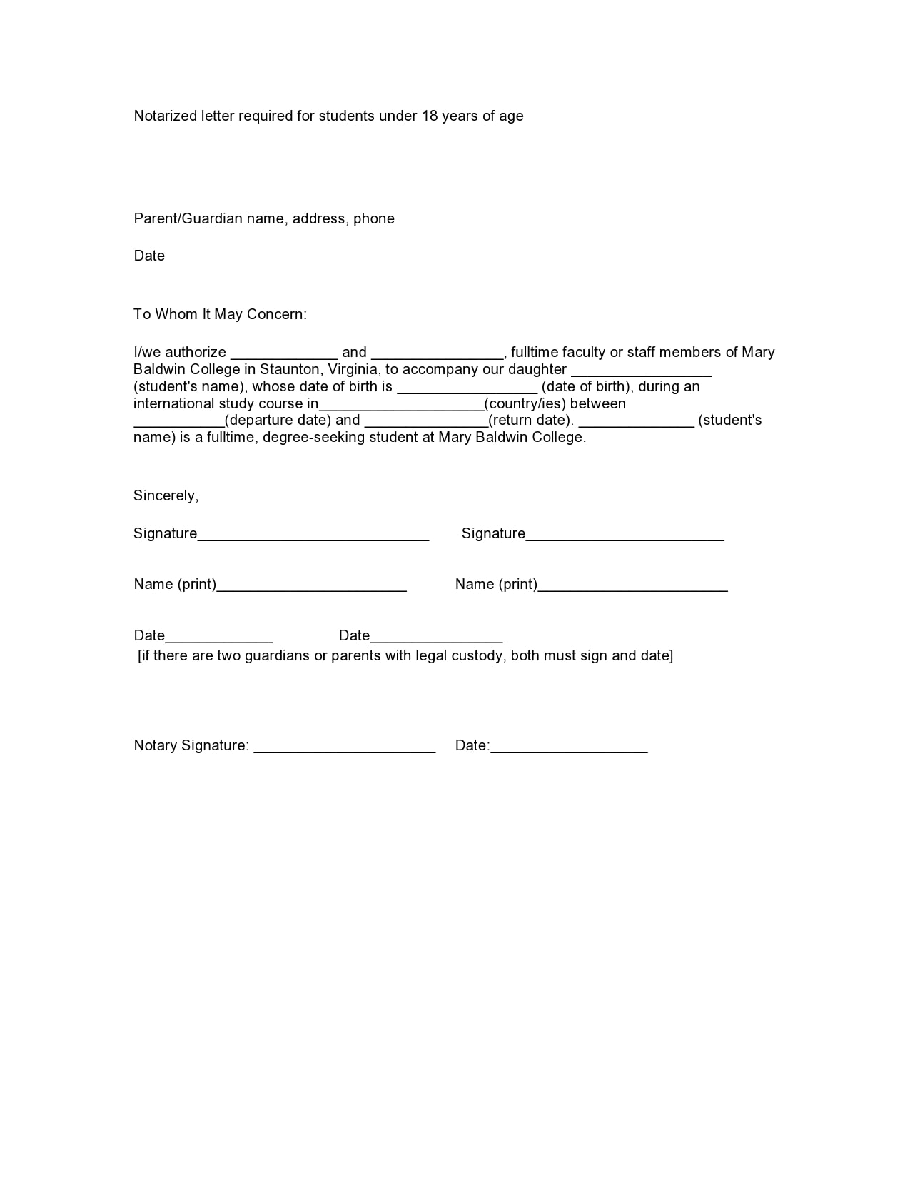 21 Free Notarized Letter Templates Notary Letters - TemplateArchive For notarized custody agreement template