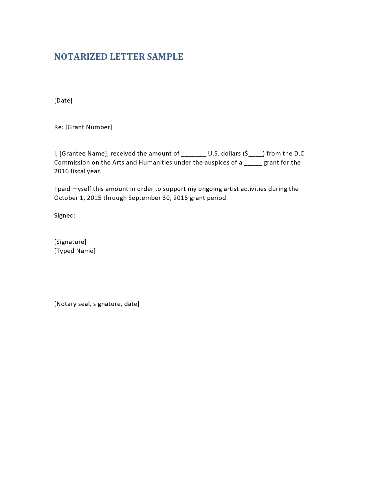 9 Free Notarized Letter Templates Notary Letters - TemplateArchive