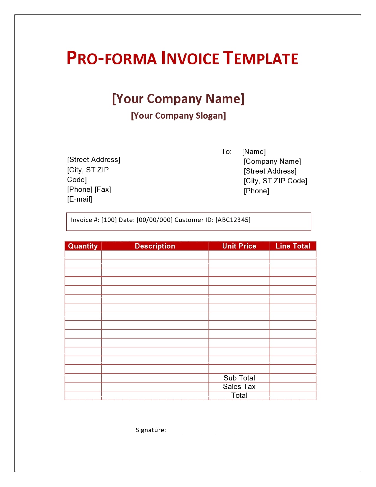 professional invoices templates