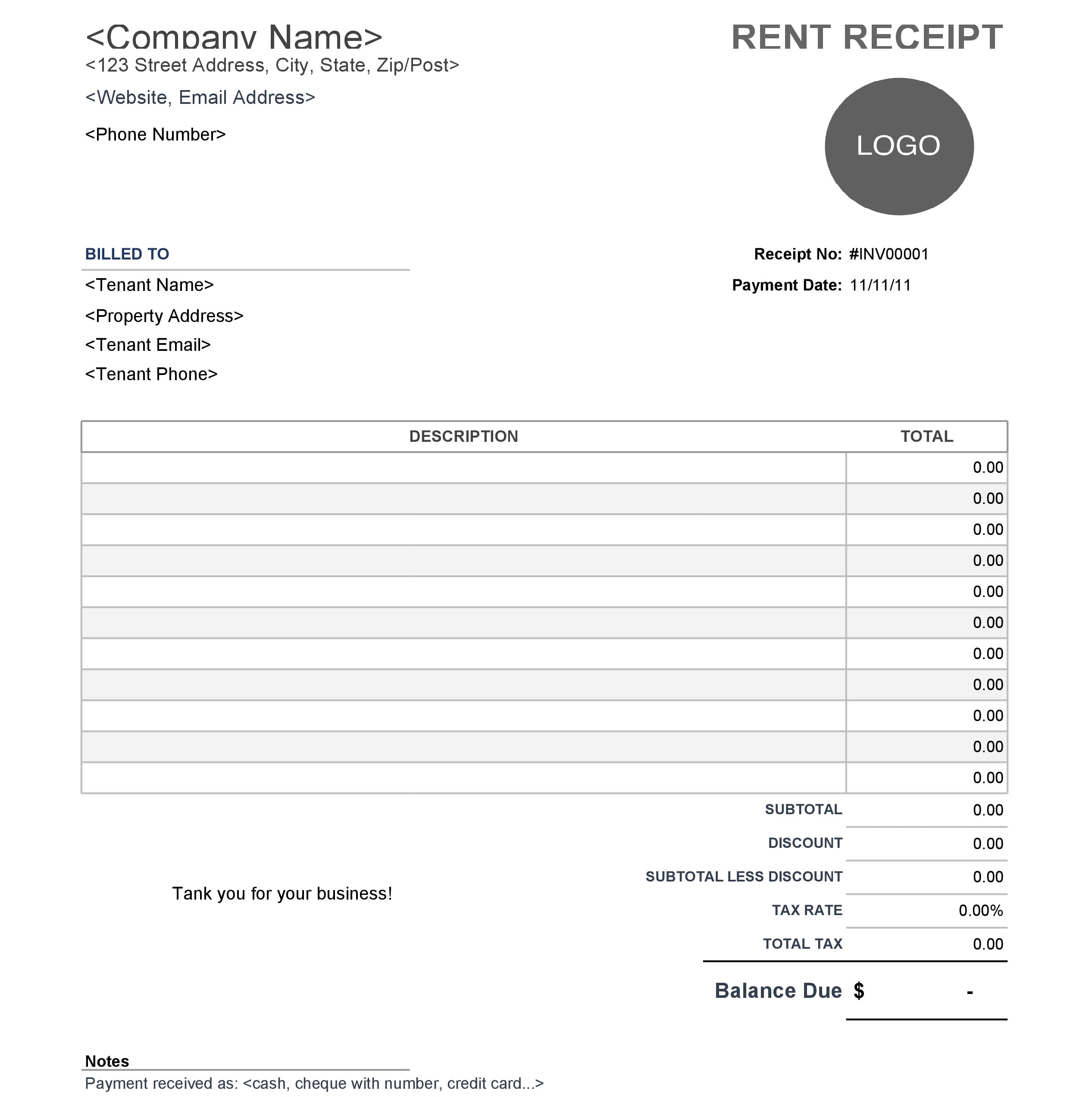 30 printable rent receipt templates word pdf templatearchive