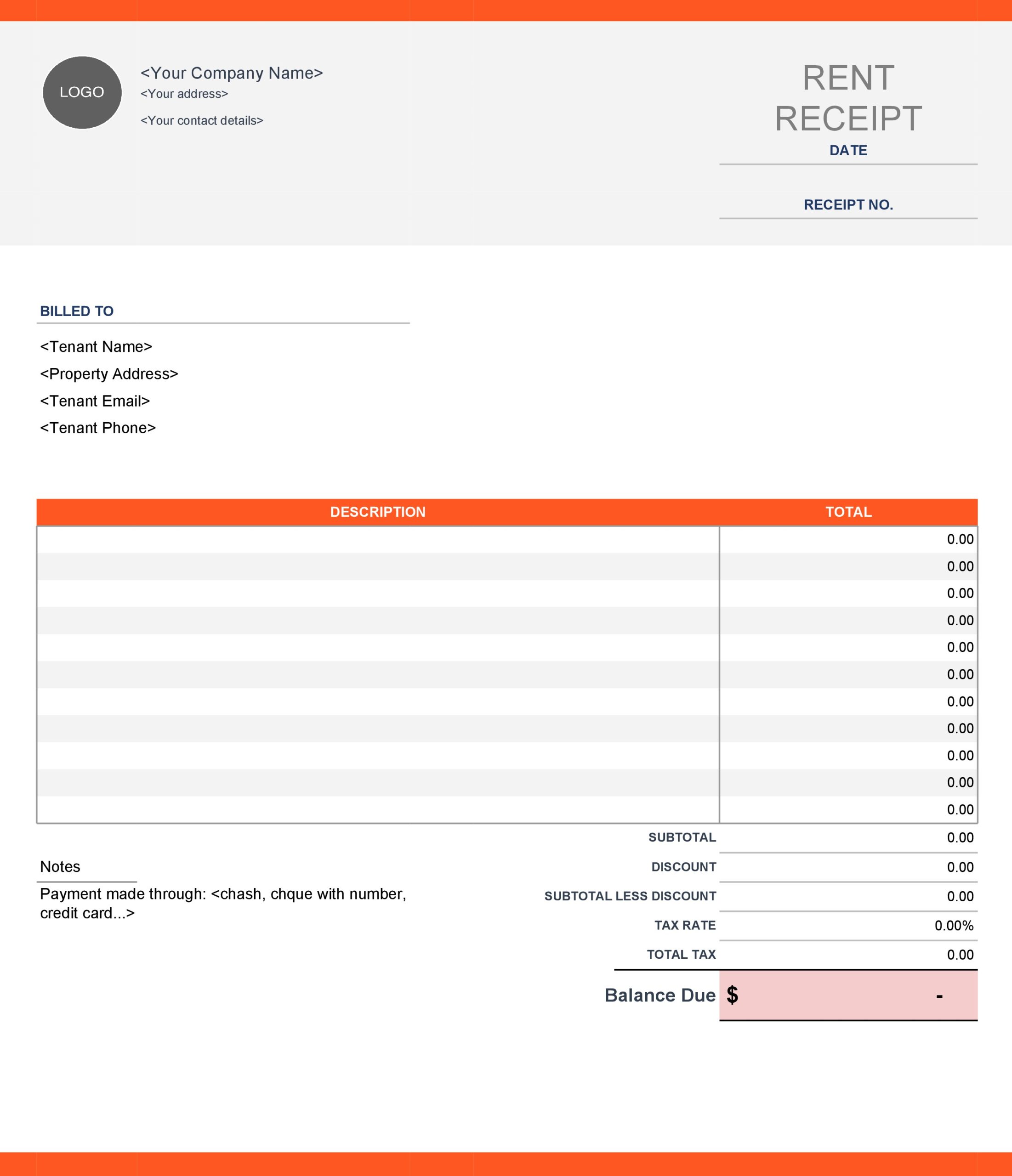 9 Rental Receipts Template Word Perfect Template Ideas