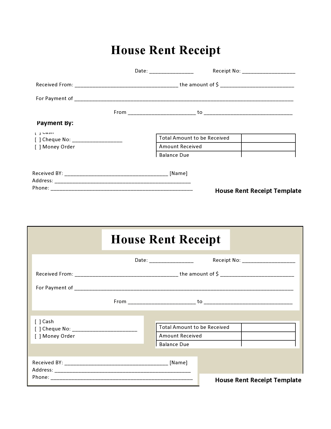 rent receipt for income tax ontario template