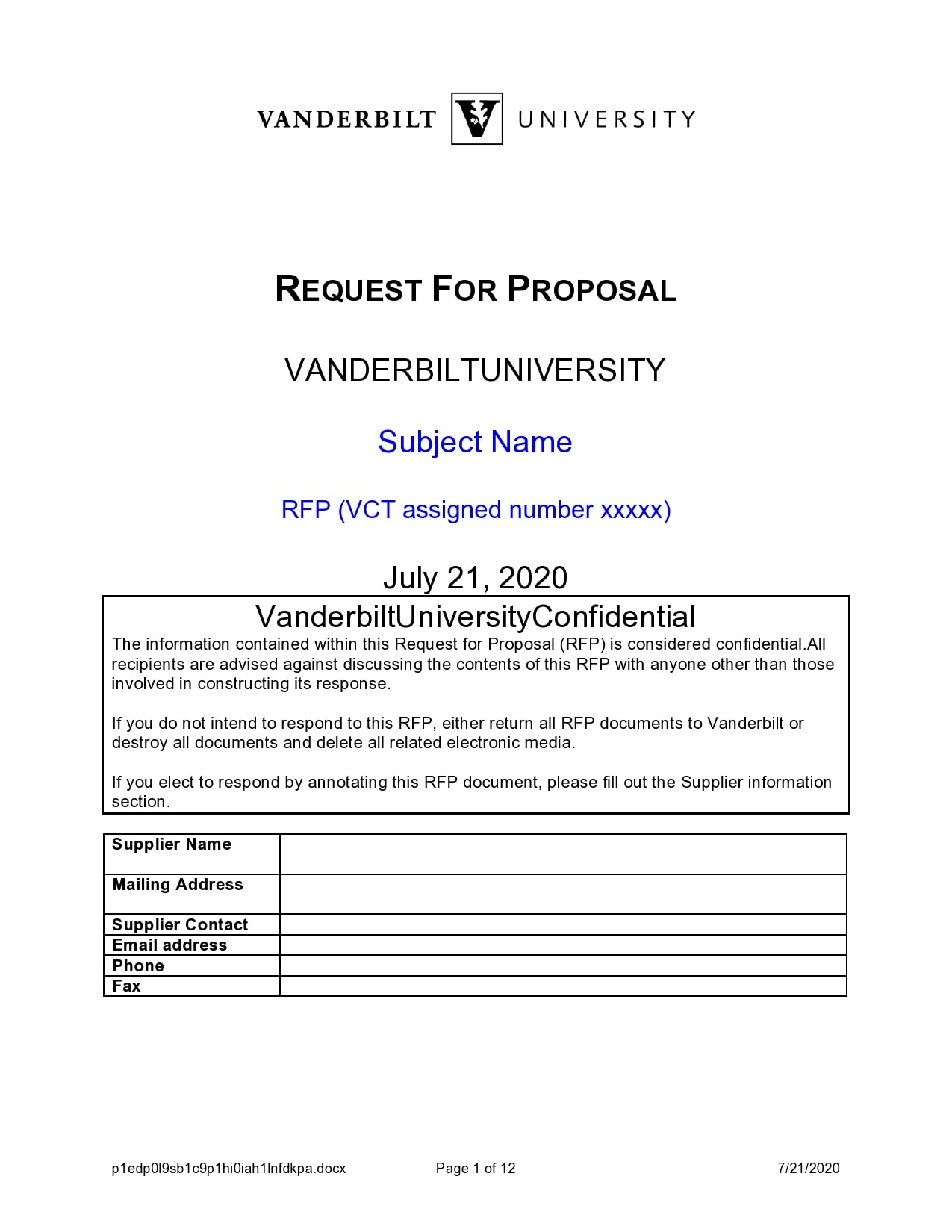 28 Best Request For Proposal Templates (RFP) TemplateArchive