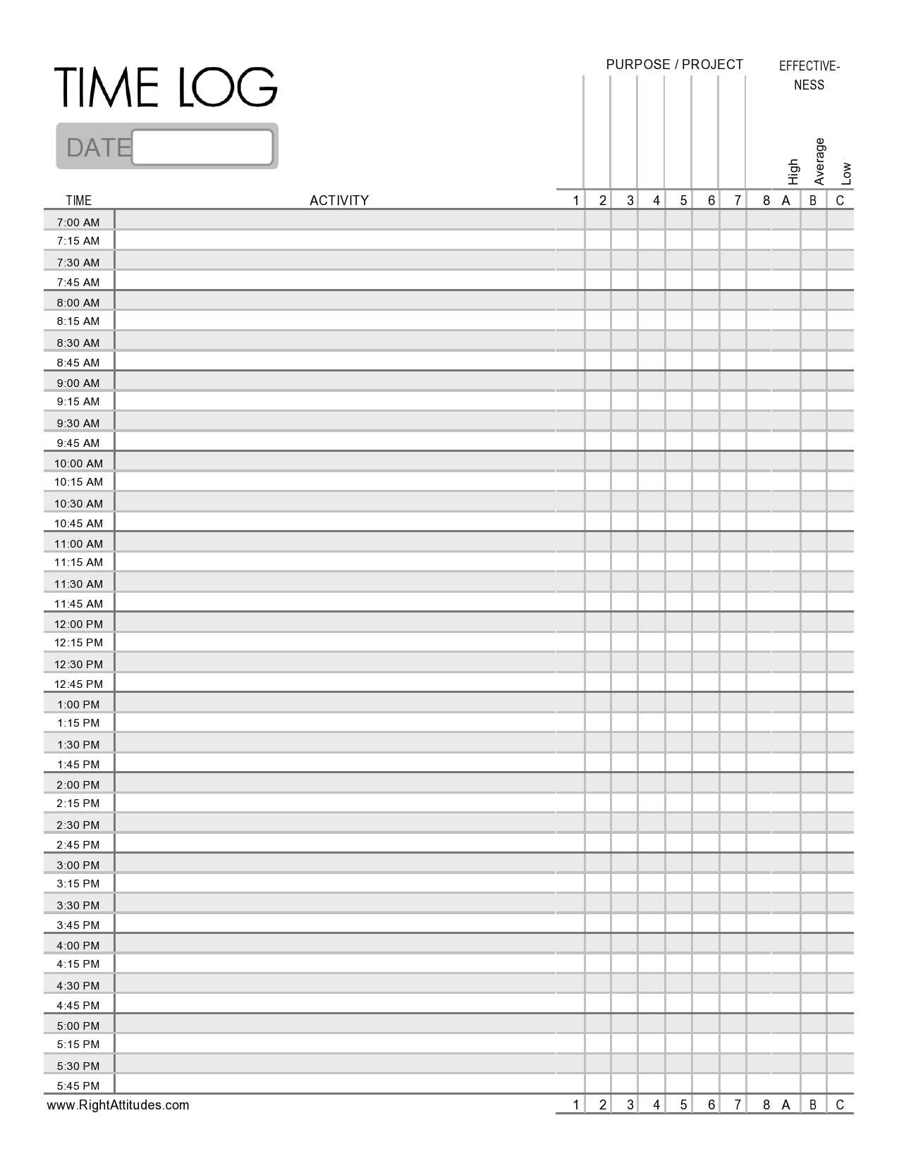 Work Log Template from templatearchive.com