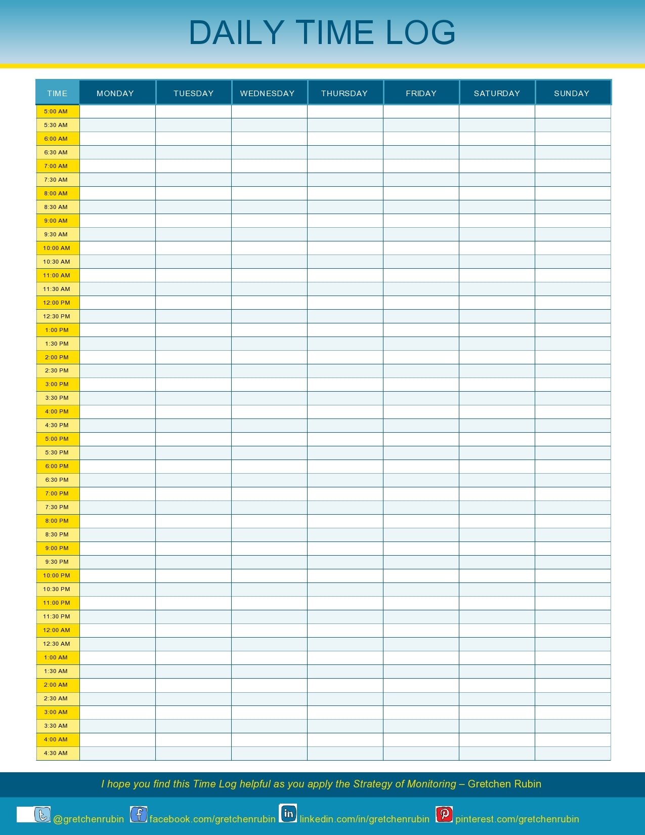 Daily time log sheet pdf