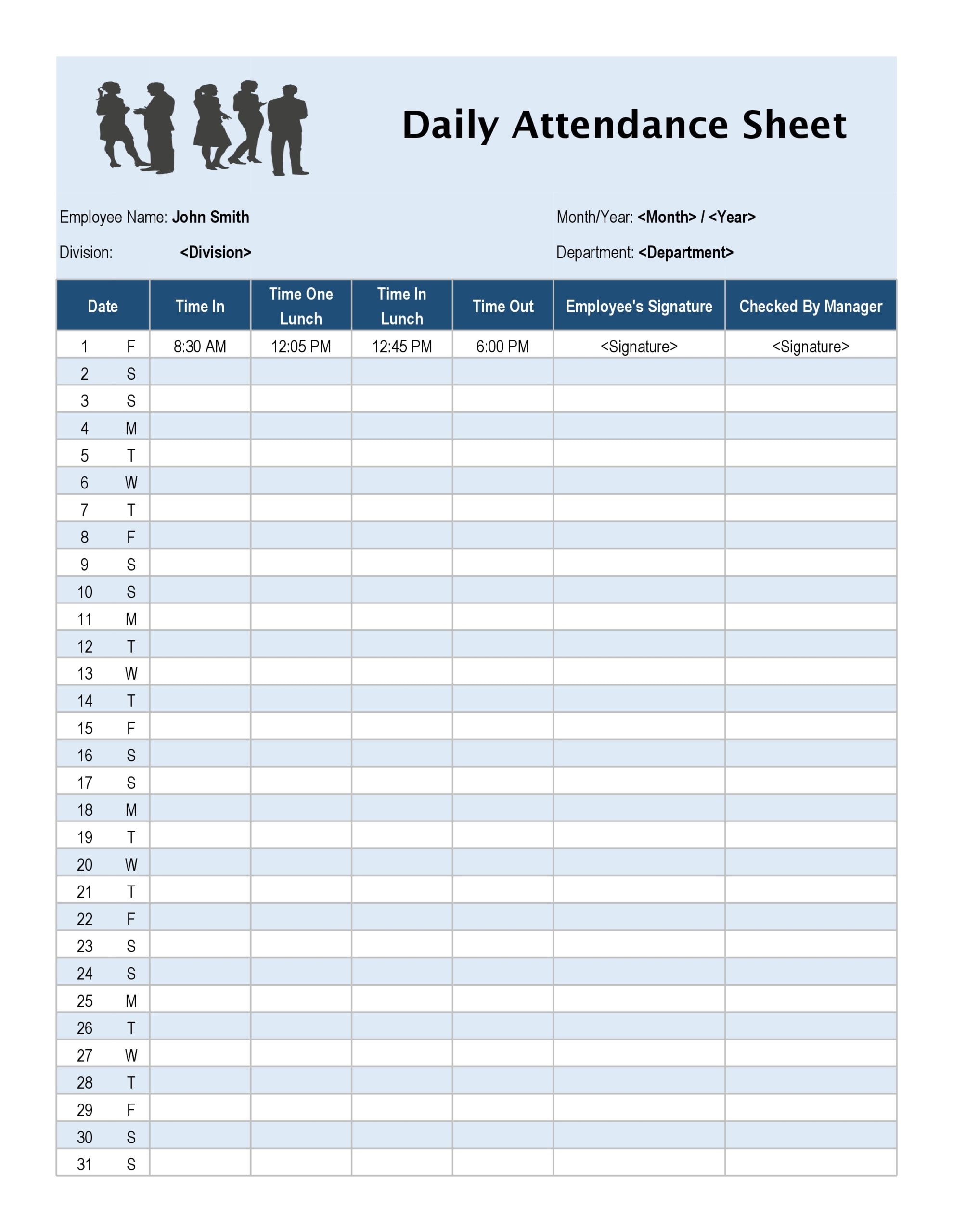 Attendance Sheet Printable You Can Download It For Free In Google Sheet