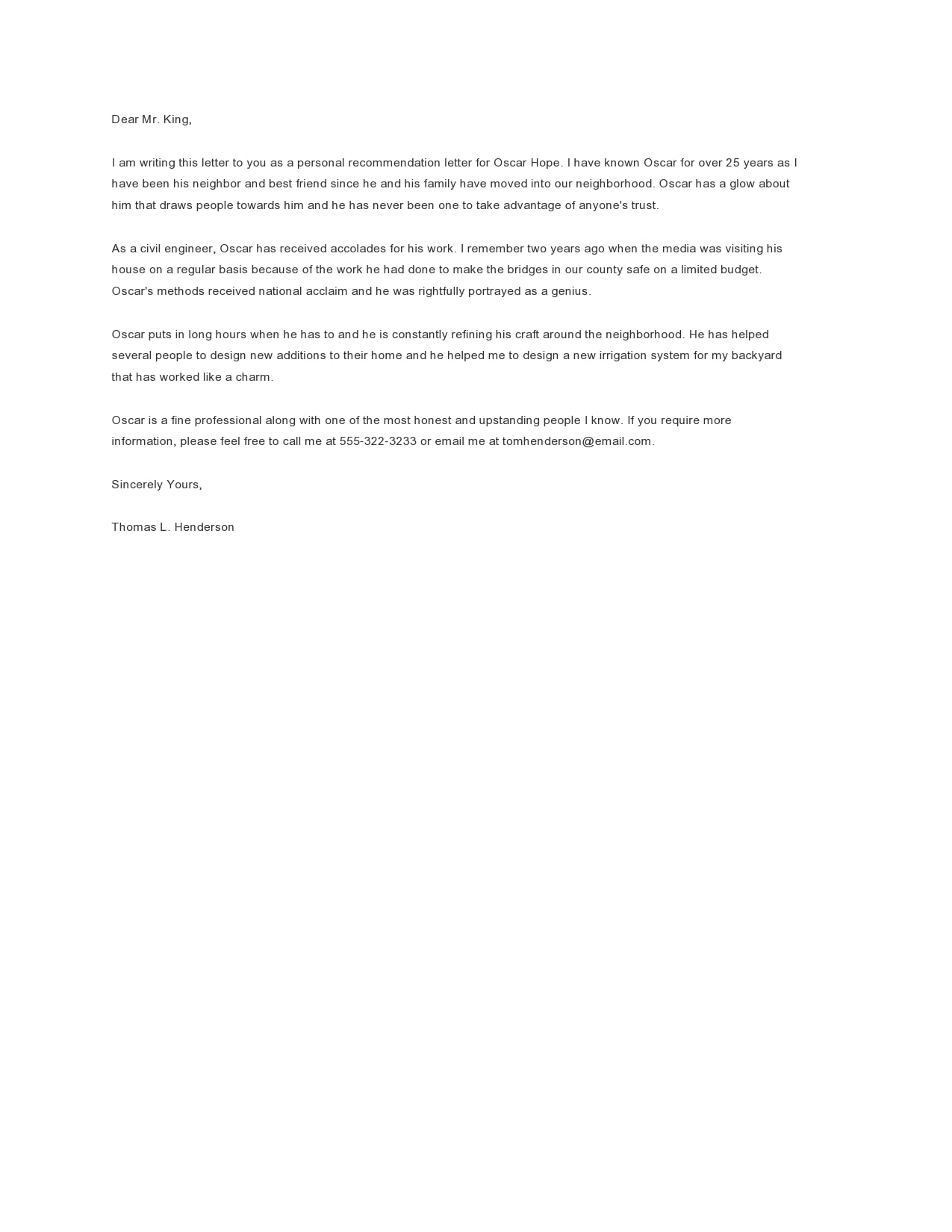 Letter Of Recommendation Professional from templatearchive.com