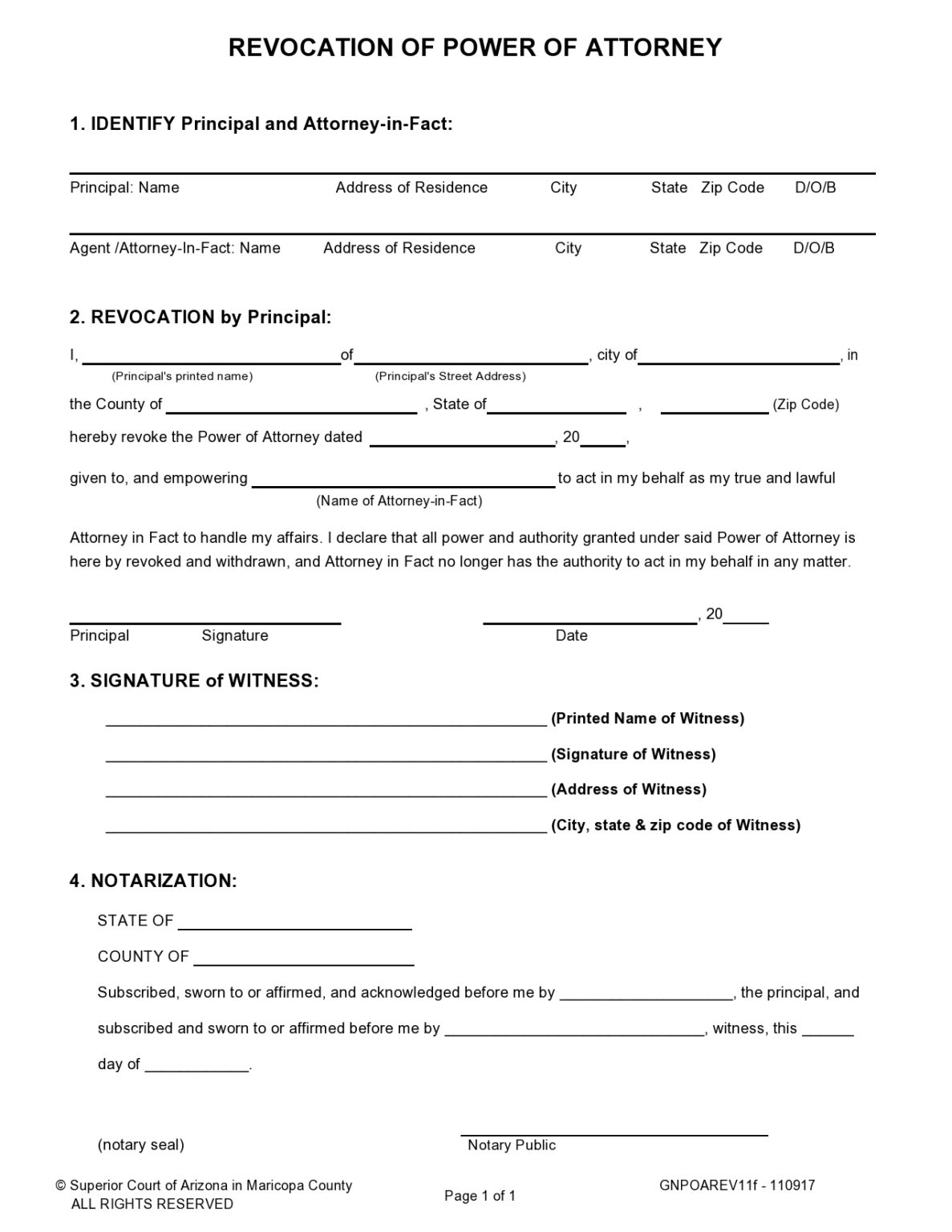30 Free Power of Attorney Revocation Forms (Word/PDF) - TemplateArchive