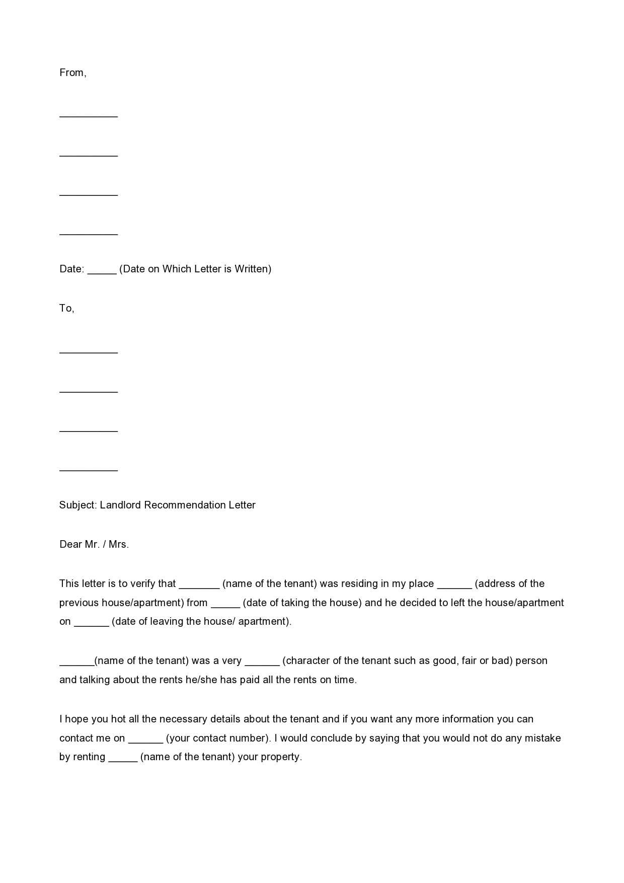 Character Reference Letter For Apartment Rental from templatearchive.com