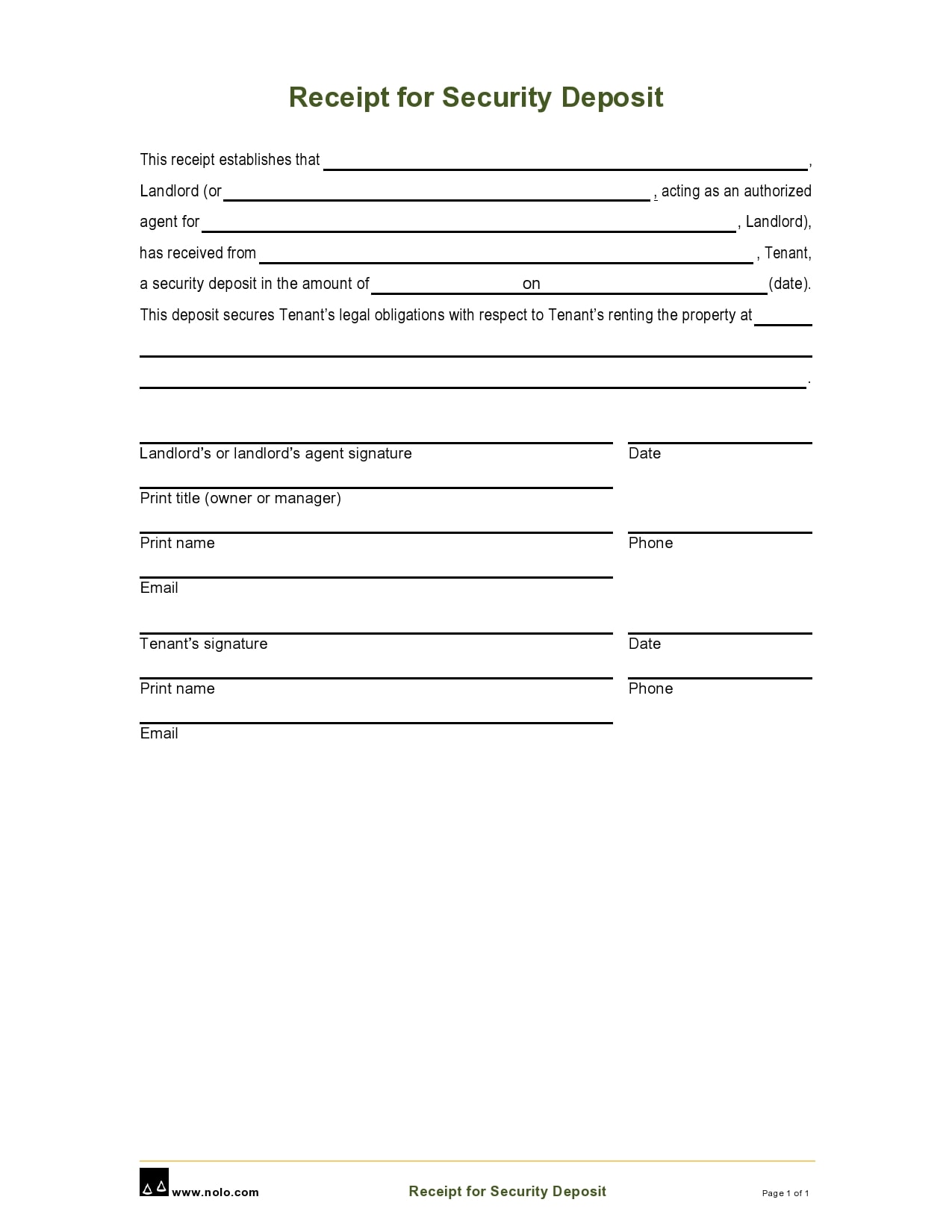 29 Editable Security Deposit Receipts Pdf Word Templatearchive