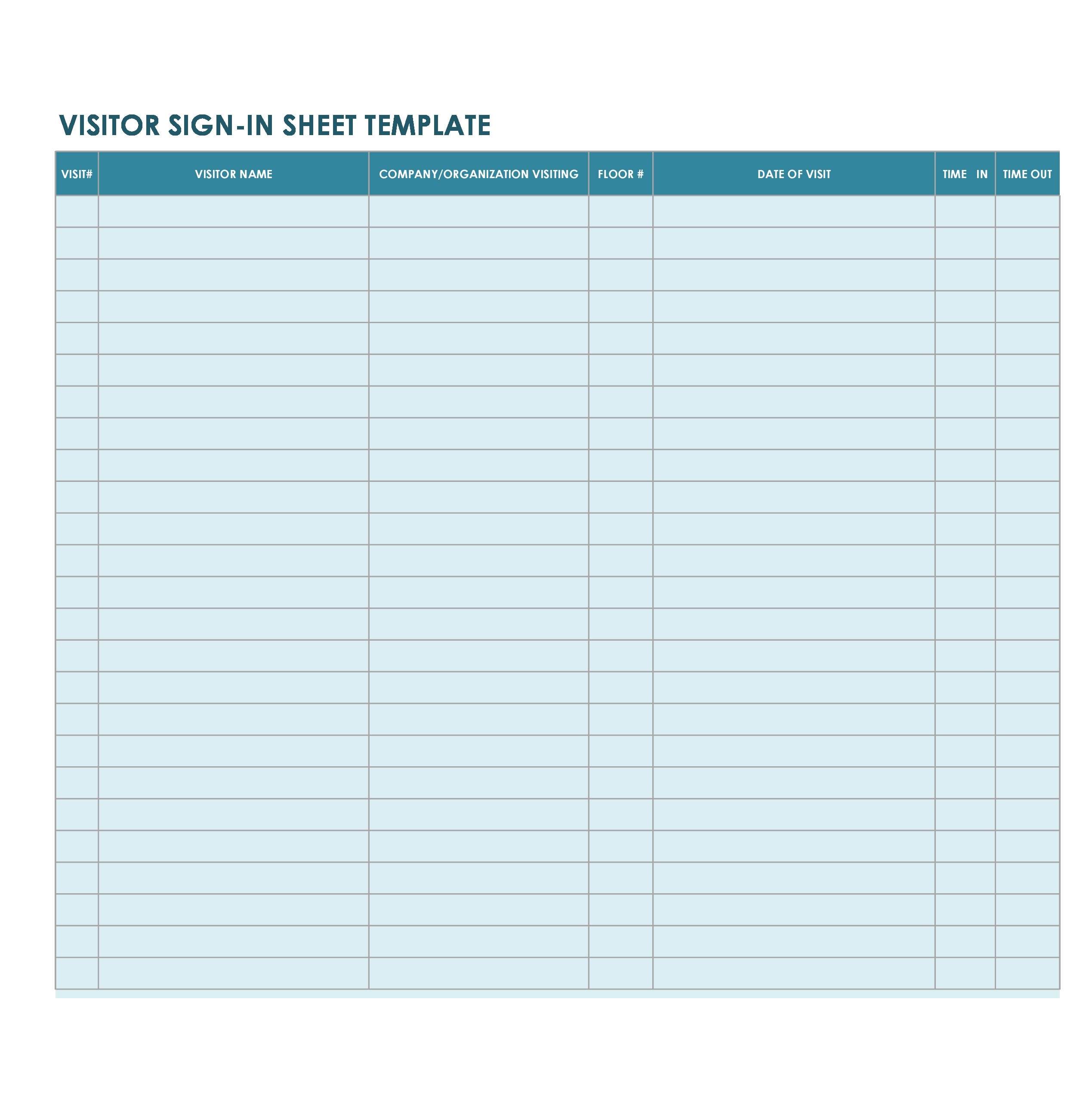 Sign-In Sheet Template from templatearchive.com