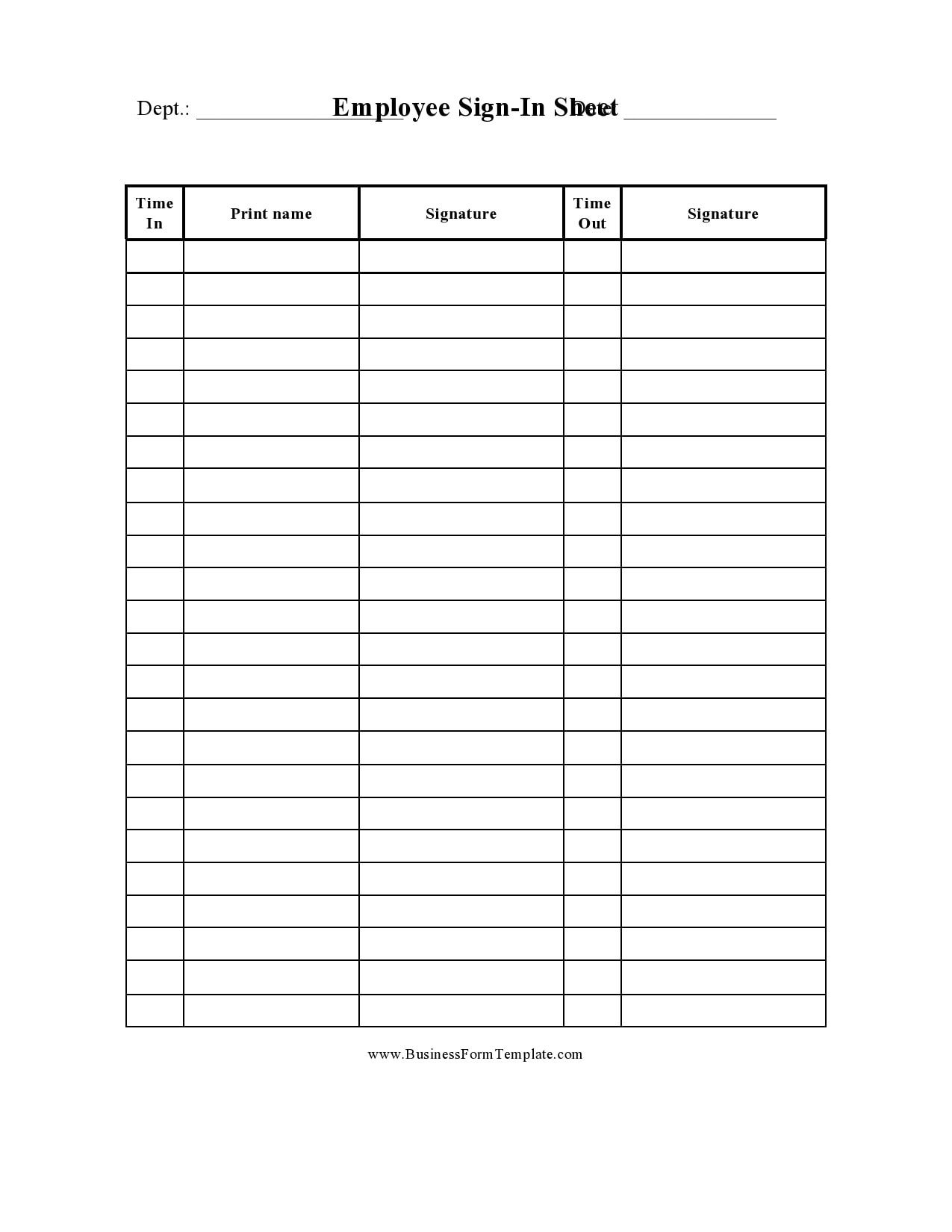 30 Printable Sign In And Sign Out Sheets Best Templates