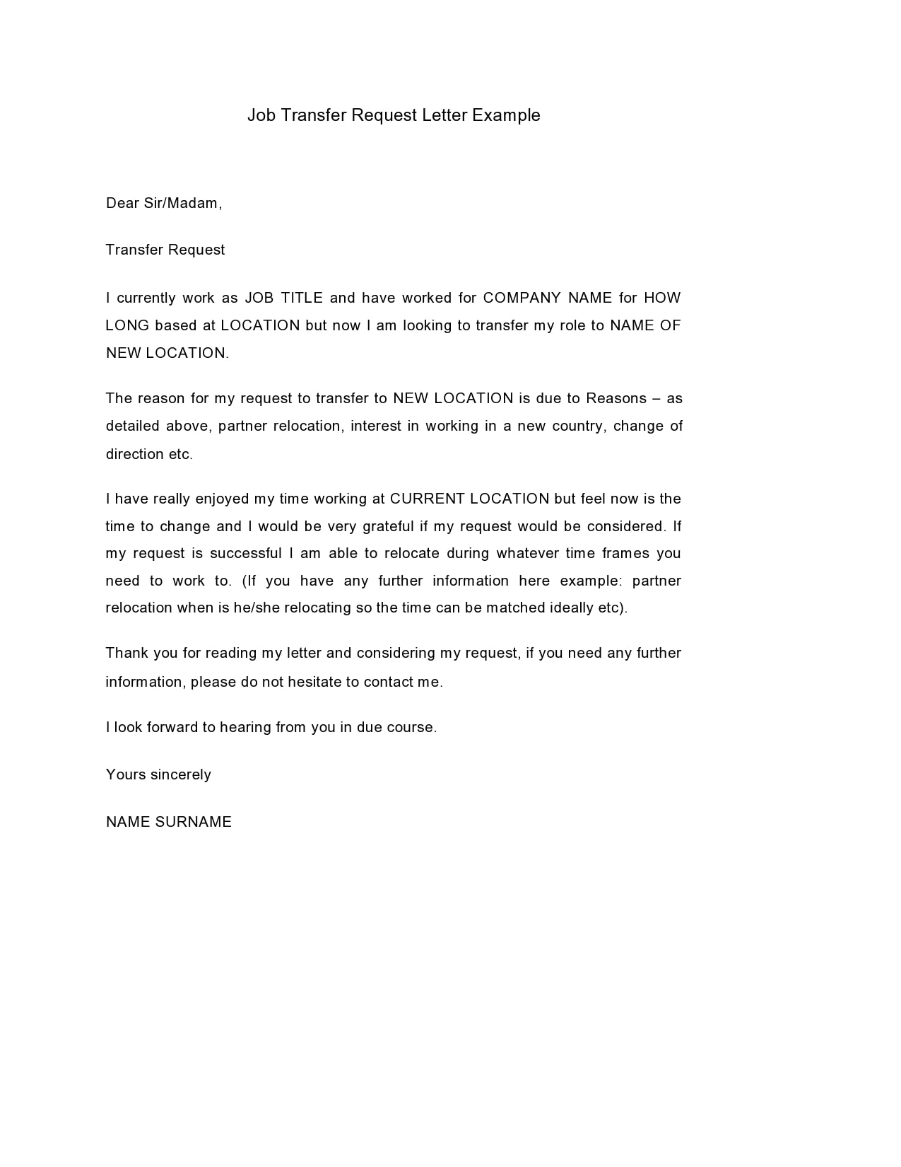 school transfer application letter sample