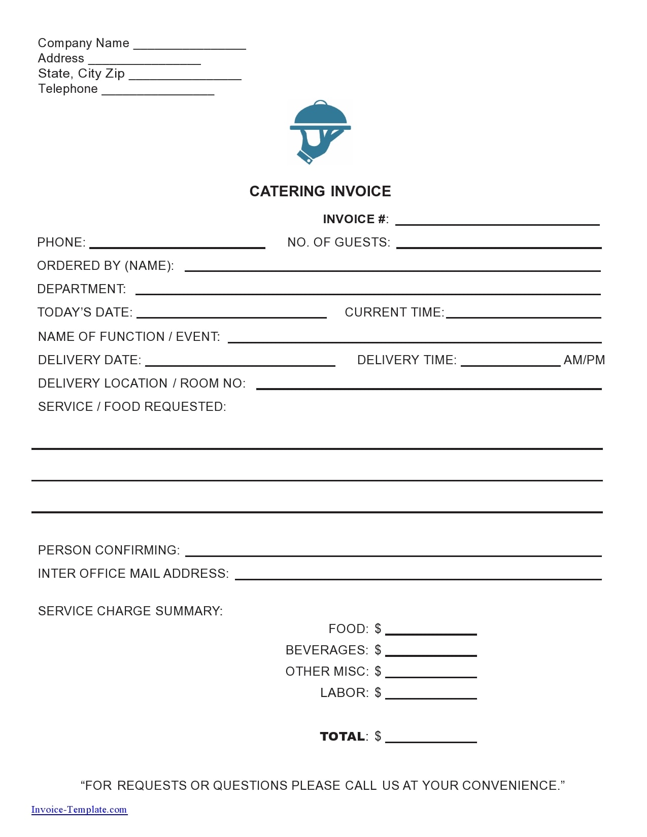 30 Free Catering Invoices Templates Samples