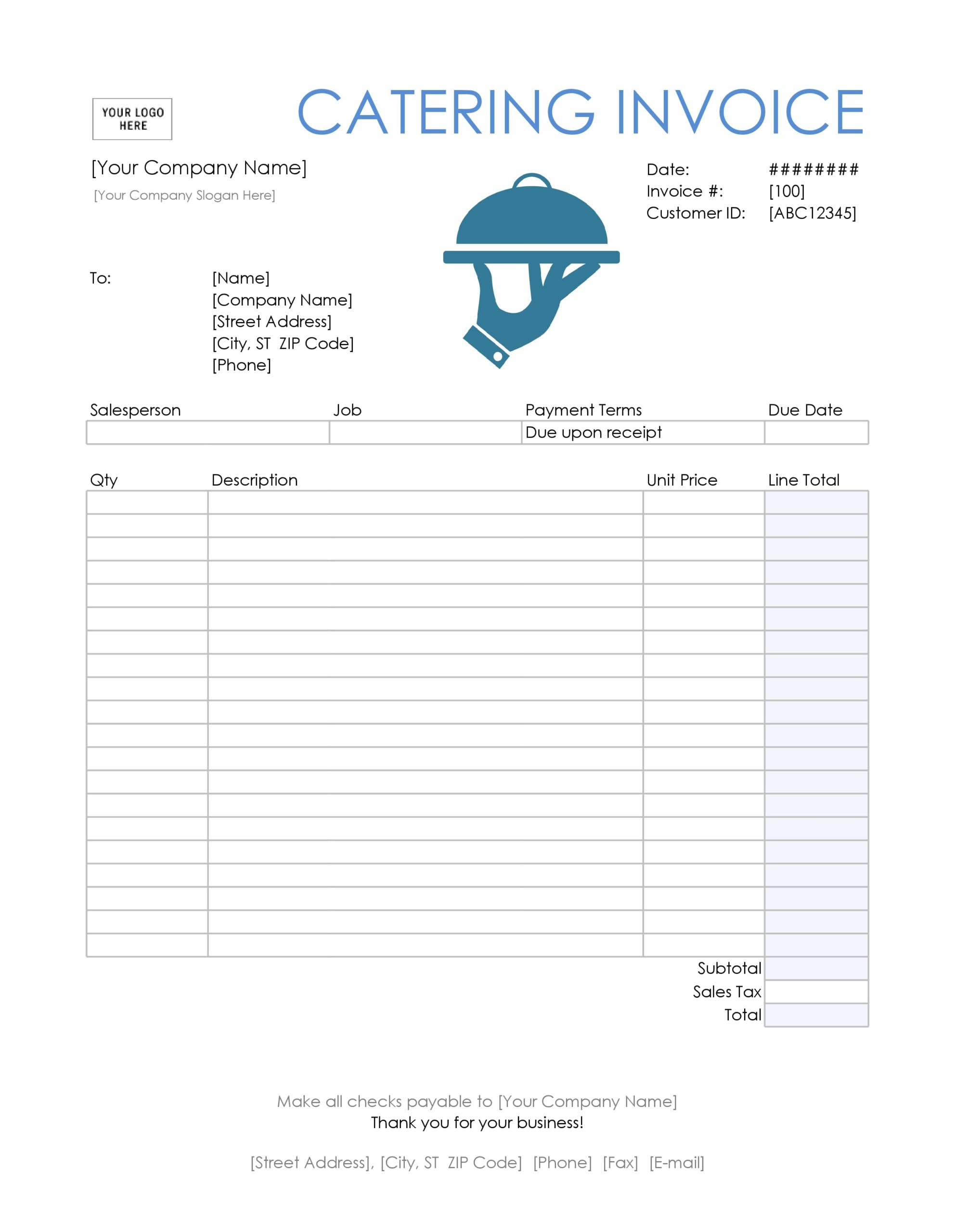 30 Free Catering Invoices Templates Samples