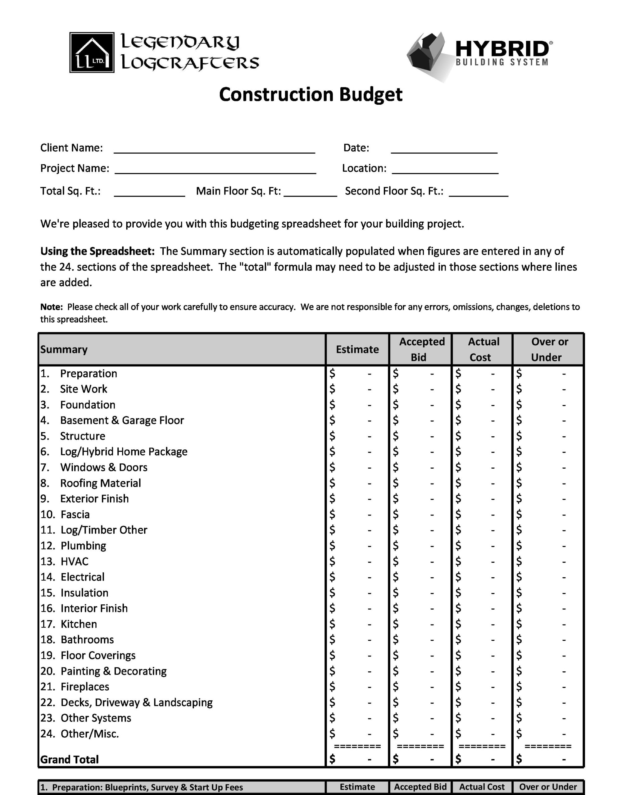 21 Perfect Construction Estimate Templates (FREE) - TemplateArchive Intended For Work Estimate Template Word