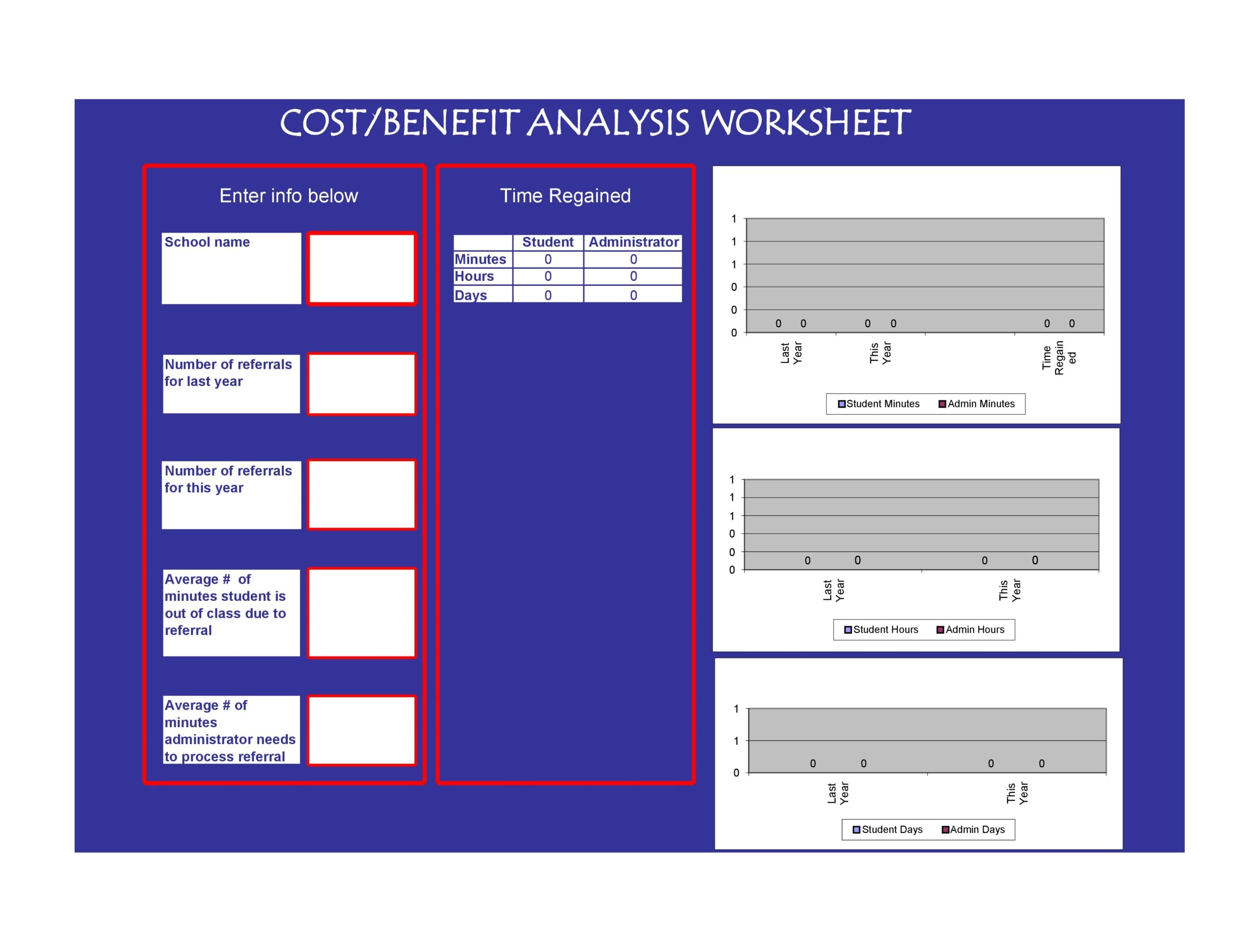22 Simple Cost Benefit Analysis Templates (Word/Excel) In Cost Benefit Analysis Worksheet