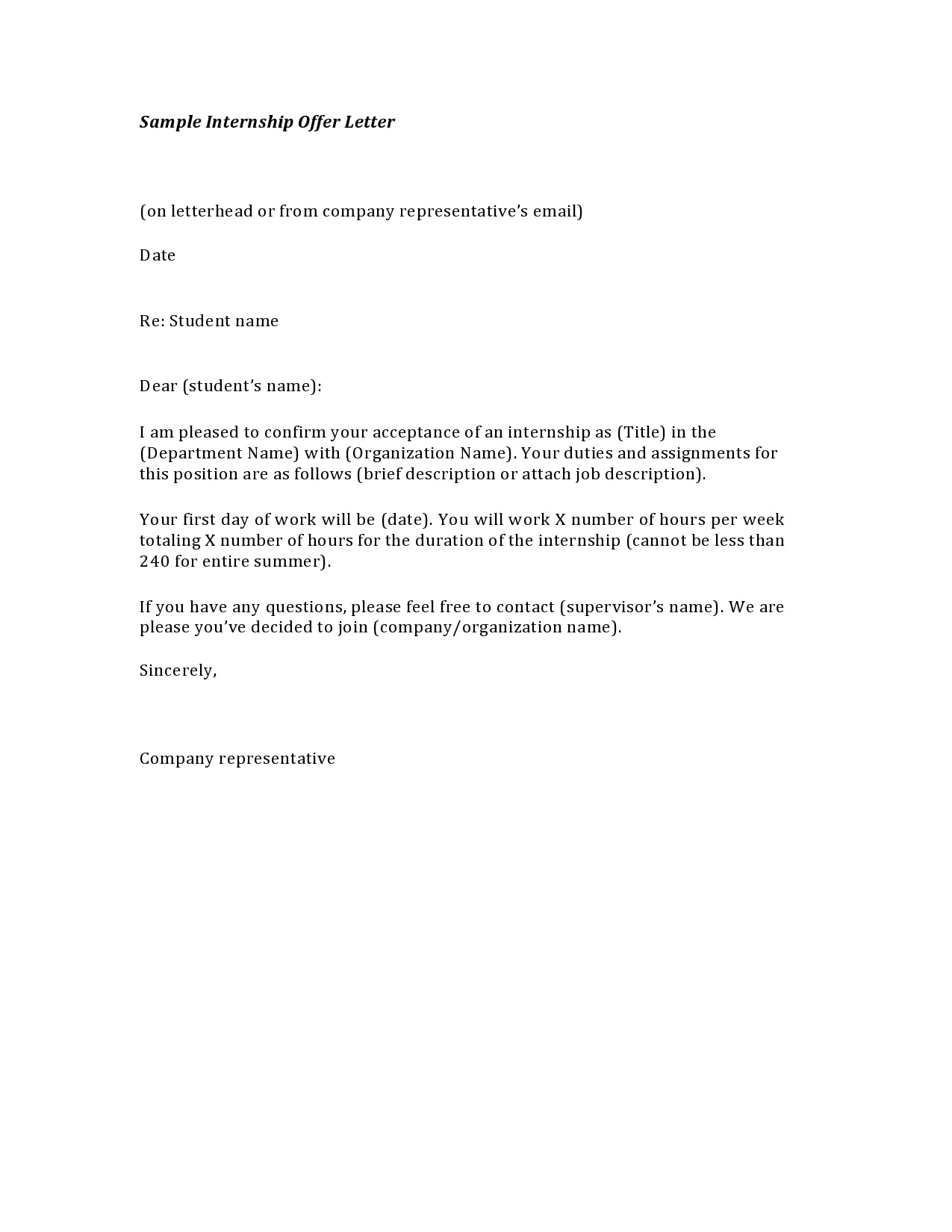 Intern Offer Letter Template   Internship Offer Letter 04 