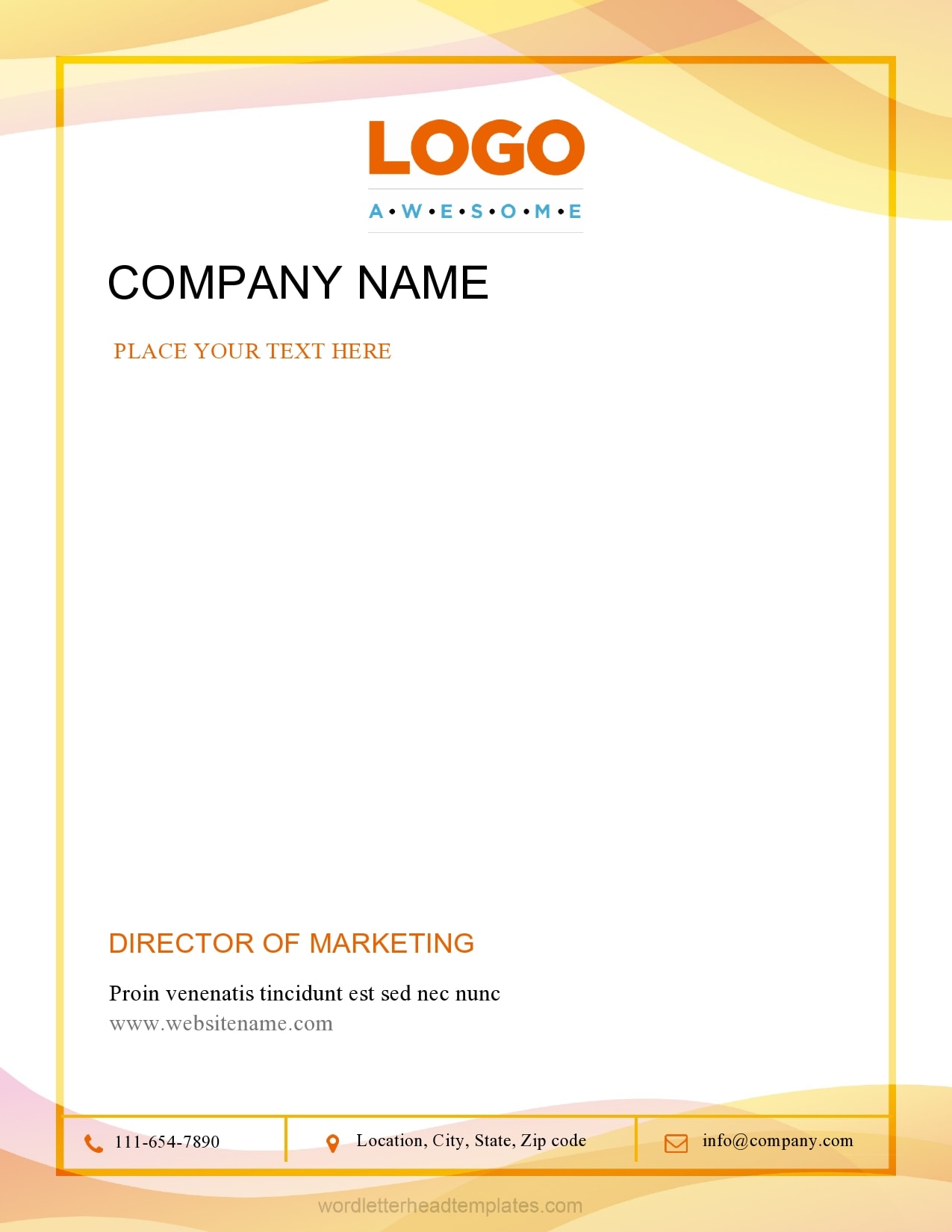 cover letter on company letterhead