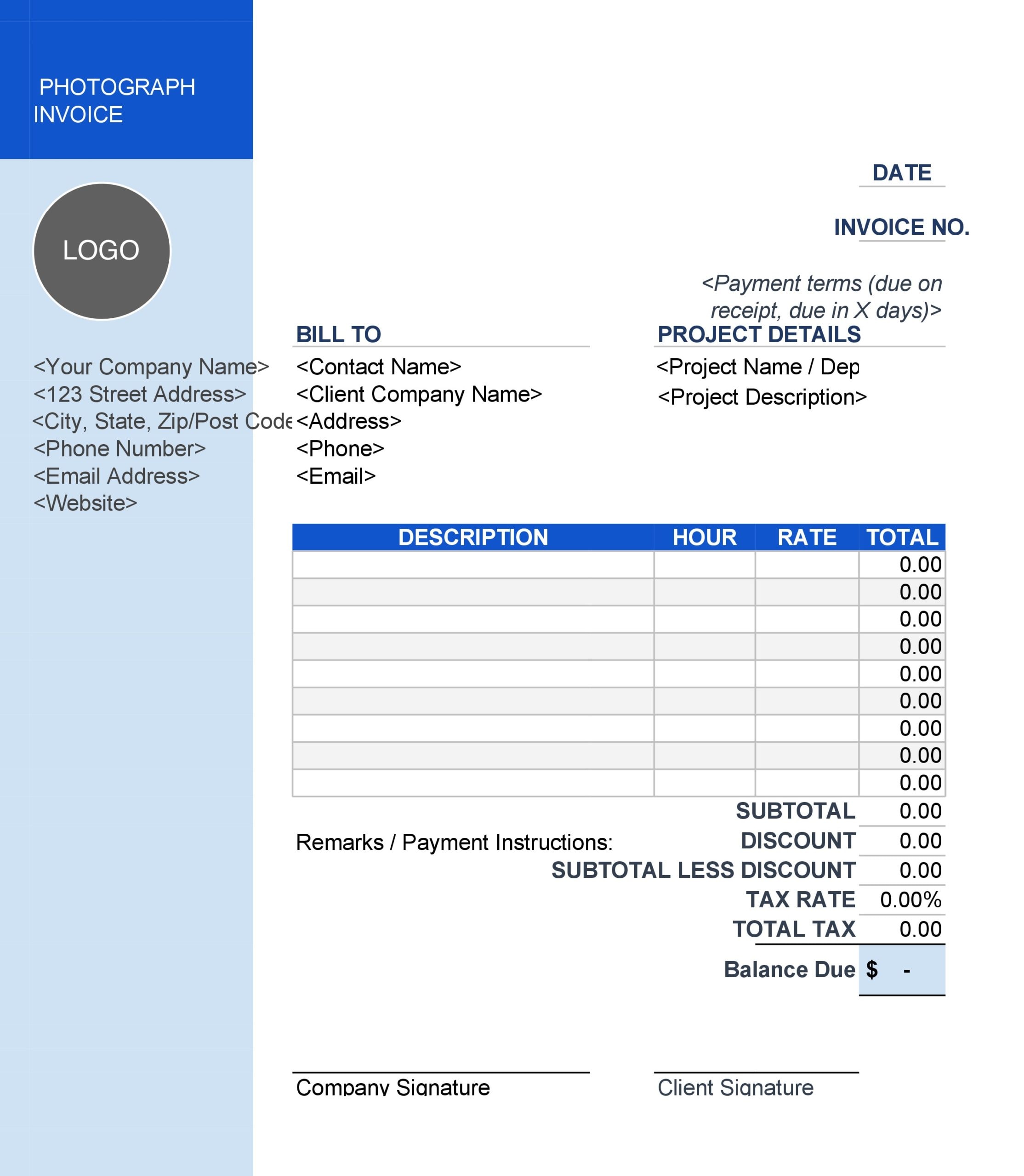 30 Free Photography Invoice Templates Examples Templatearchive